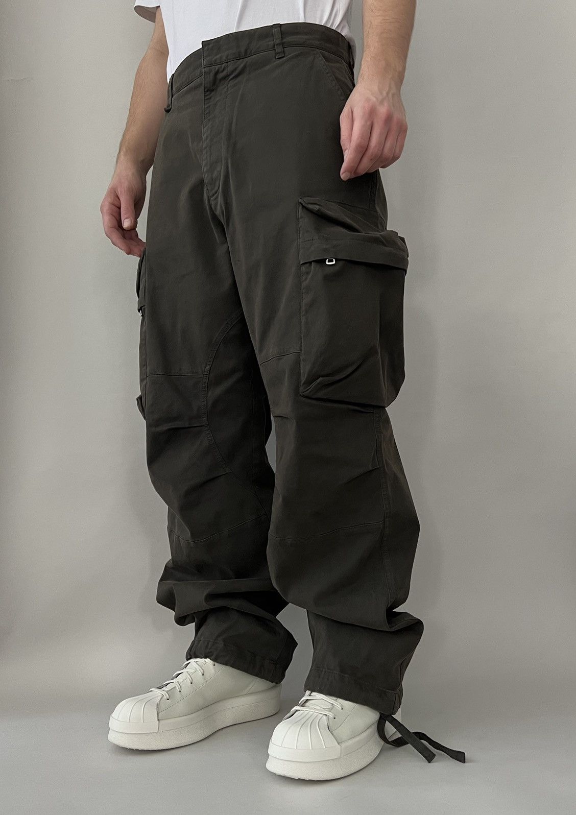 Moncler Khaki Oversized Cargo Pants