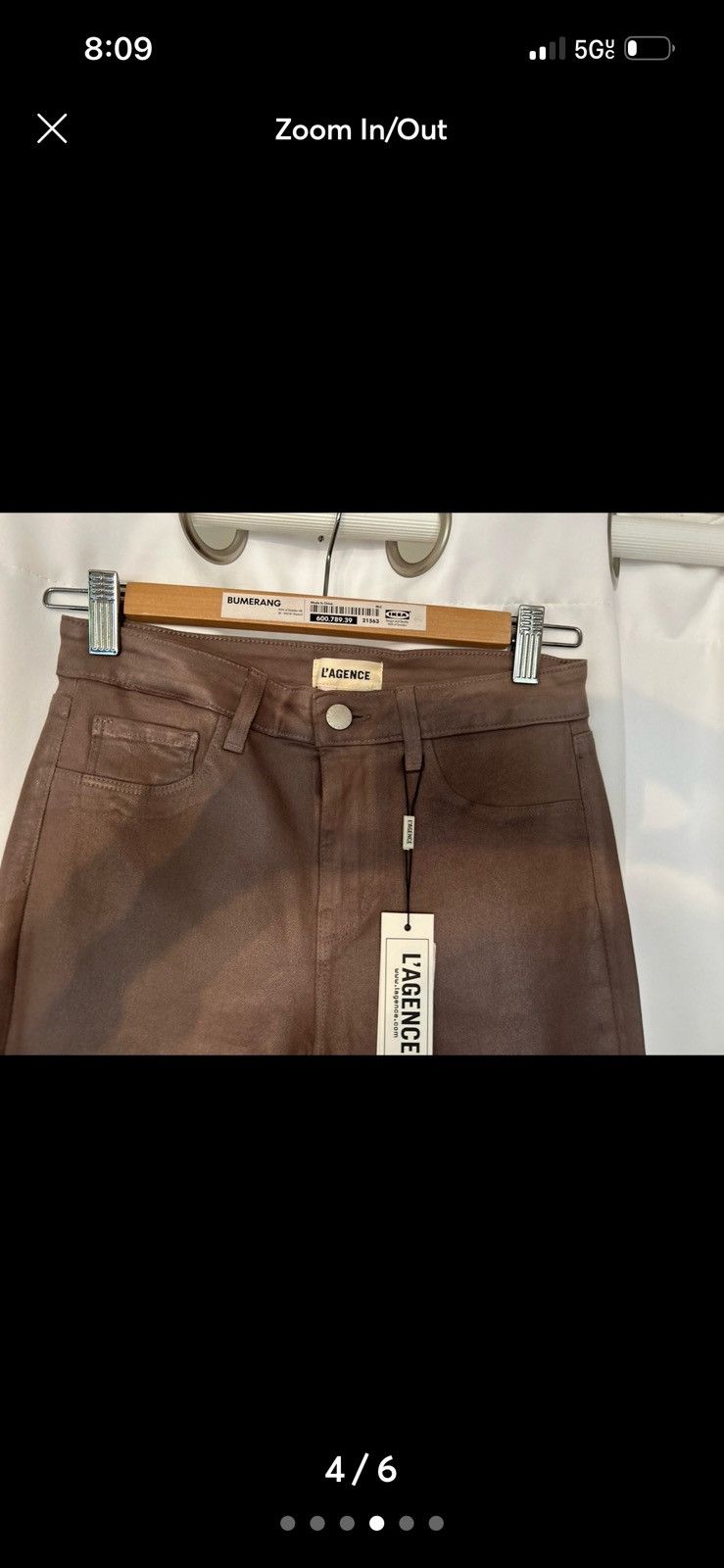 L'AGENCE L'Agence Brown coated jeans size 26 NWT Size 26" / US 2 / IT 38 - 4 Thumbnail