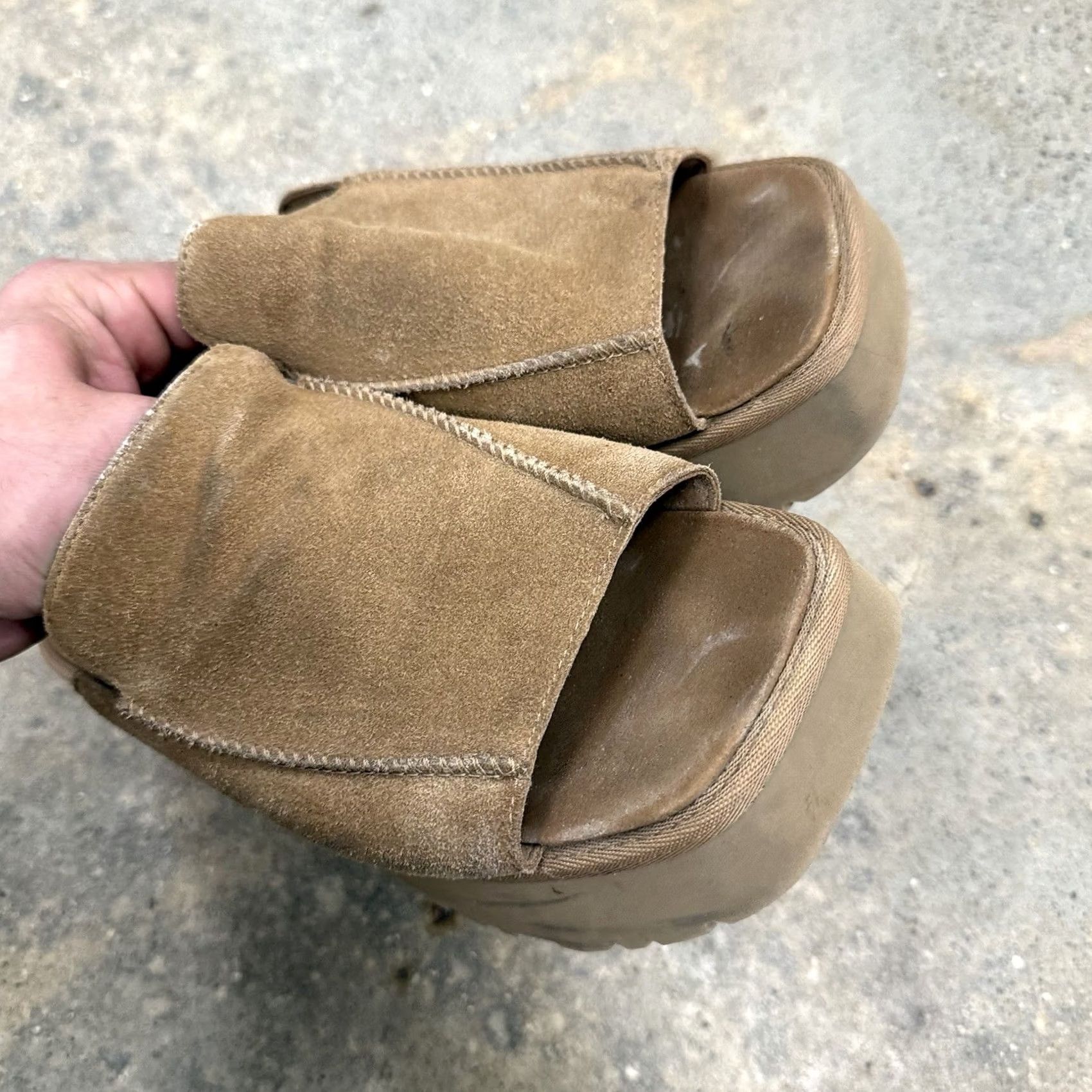 Ugg UGG Heights Slide Platform Sandals 1167476-CHE Chestnut Womens Size 9 Slid e Sandal Wedge Comfort Rubber Suede Casual Spring Summer Womens Size US 7 / IT 37 - 6 Thumbnail