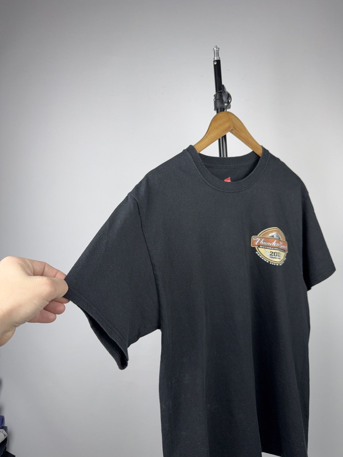 Harley Davidson 00s Biker Thunder Beach Motorcycle Moto Rally Tee 2013 Size US L / EU 52-54 / 3 - 4 Thumbnail