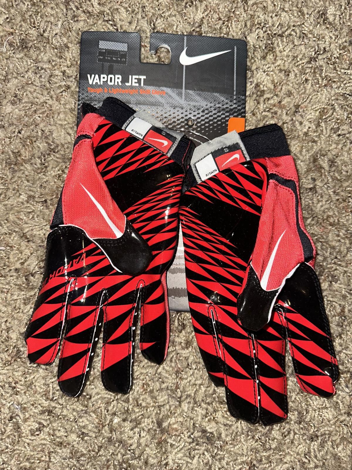 Nike VINTAGE Nike Men’s VaporJet Magnigrip Football Receiver Red Gloves 2009 Size ONE SIZE - 3 Thumbnail