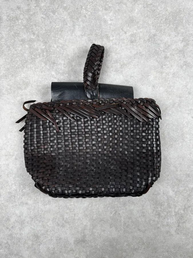 Jean Paul Gaultier 2000 Jean Paul Gaultier Woven Fringe Brown Leather Bag Size ONE SIZE - 1 Thumbnail