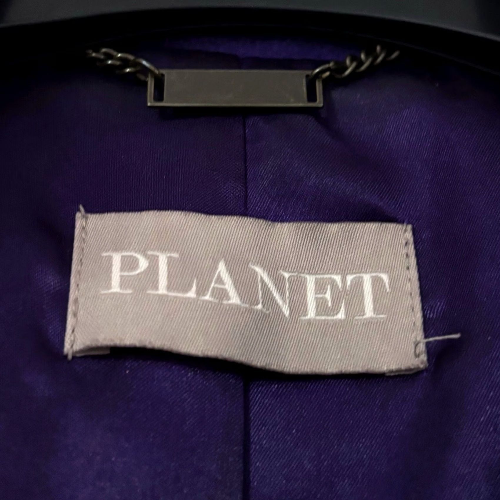 Vintage VINTAGE Planet London Wool Cashmere Blend Coat UK 16 Womens Purple Double Breasted Jacket Coat Knee Length Long Sleeve Adjustable Pockets Buttoned Size XXL / US 16-18 / IT 52-54 - 6 Thumbnail