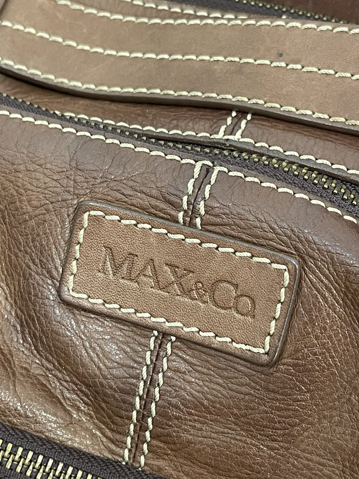 Genuine Leather Full Leather Max & Co Tote Hand Bag 2🟩2 Size ONE SIZE - 19 Thumbnail