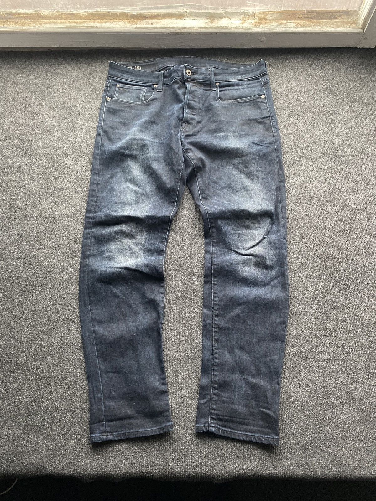 G-Star 🔥Opium Punk G Star dark washed blue jeans 3301 slim y2k goth Size US 34 / EU 50 - 1 Thumbnail
