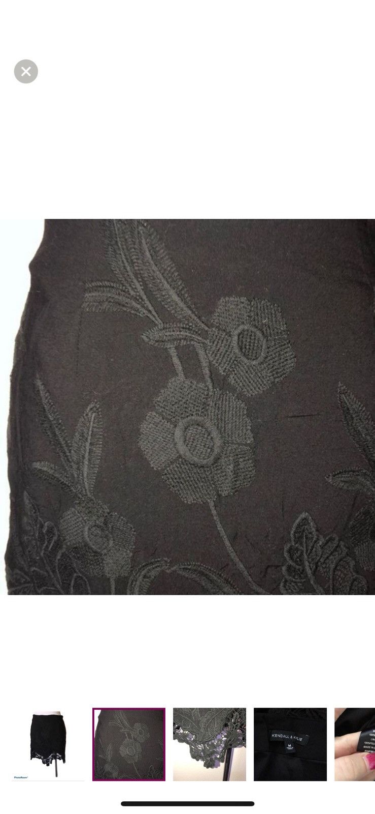 Kendall And Kylie Kendall & Kylie medium black embroidered mini skirt Size 28" / US 6 / IT 42 - 2 Thumbnail