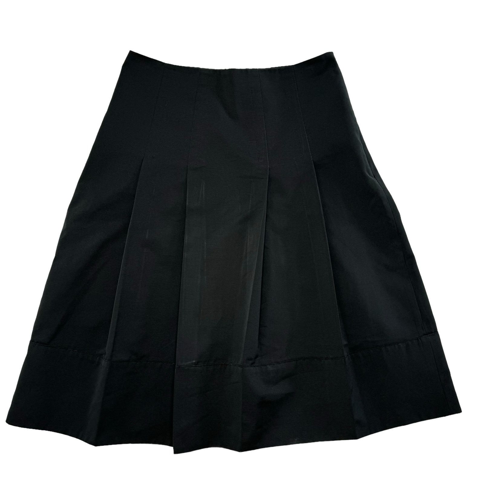 Max Mara S MAX MARA Pleated Black Wool Knee Length Skirt US 8 *READ* Size 30" / US 8 / IT 44 - 4 Thumbnail
