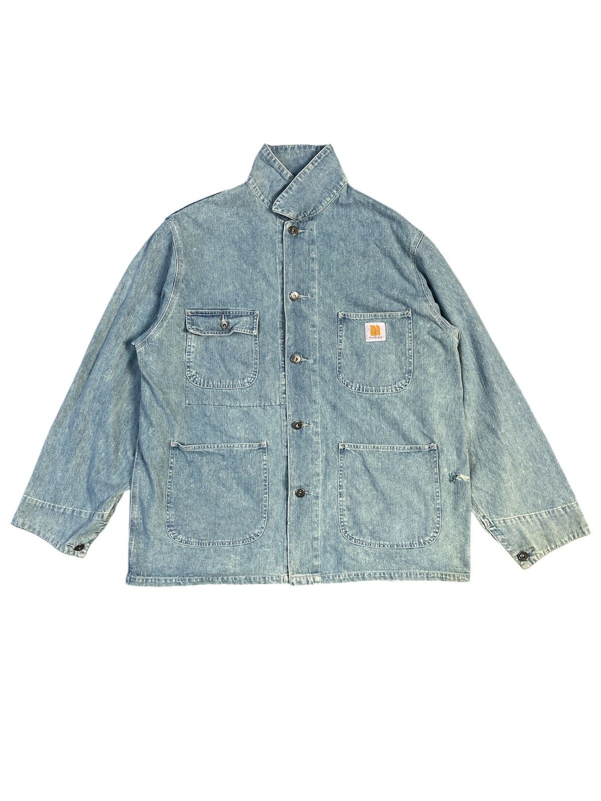 Japanese Brand Vintage Machope Workers Jacket Jeans Jacket Carhartt Jacket Size US L / EU 52-54 / 3 - 1 Thumbnail