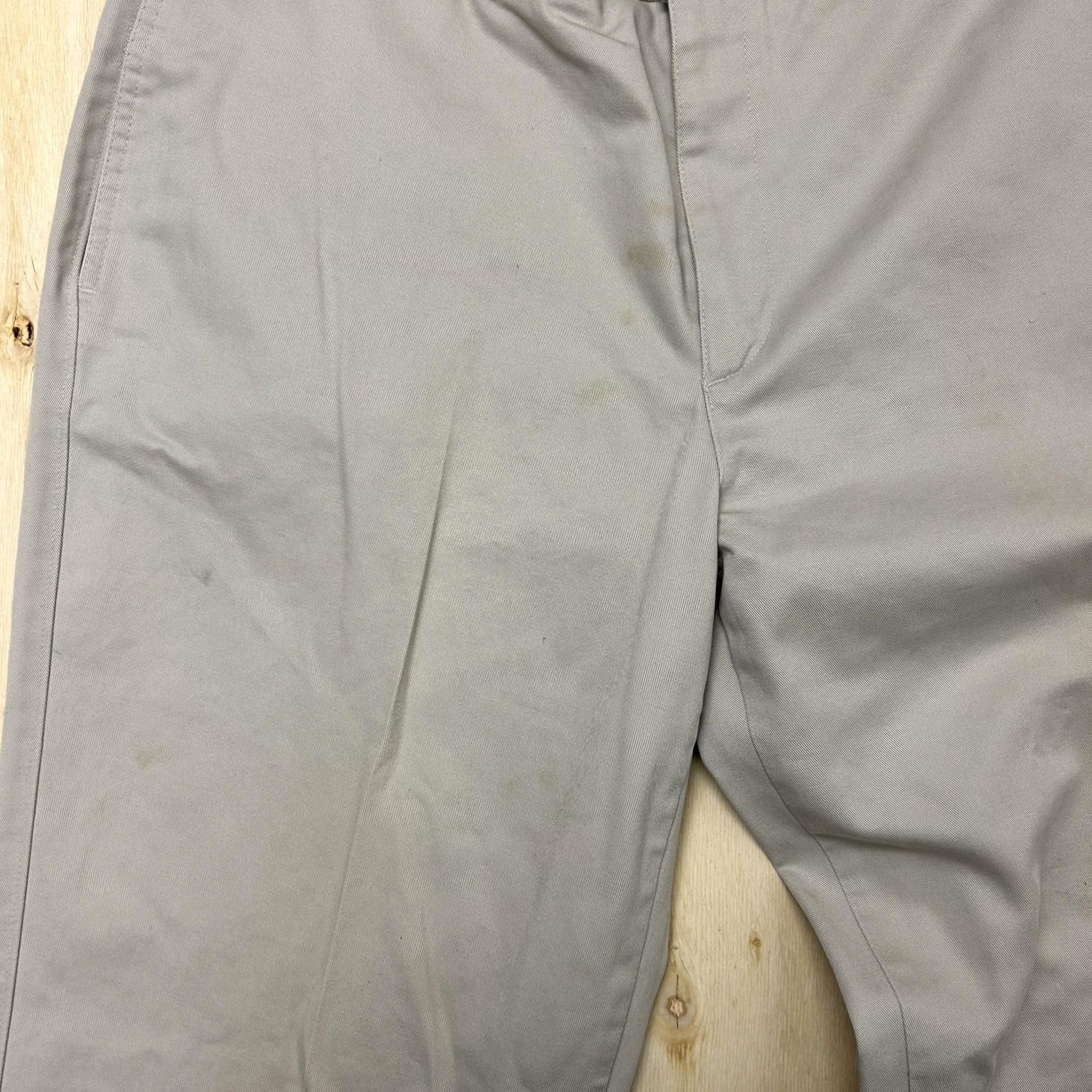 Savane Savane Pants Mens 38x29 Gray Chino Flat Front Straight Leg Cotton Casual Office Size US 38 / EU 54 - 3 Thumbnail