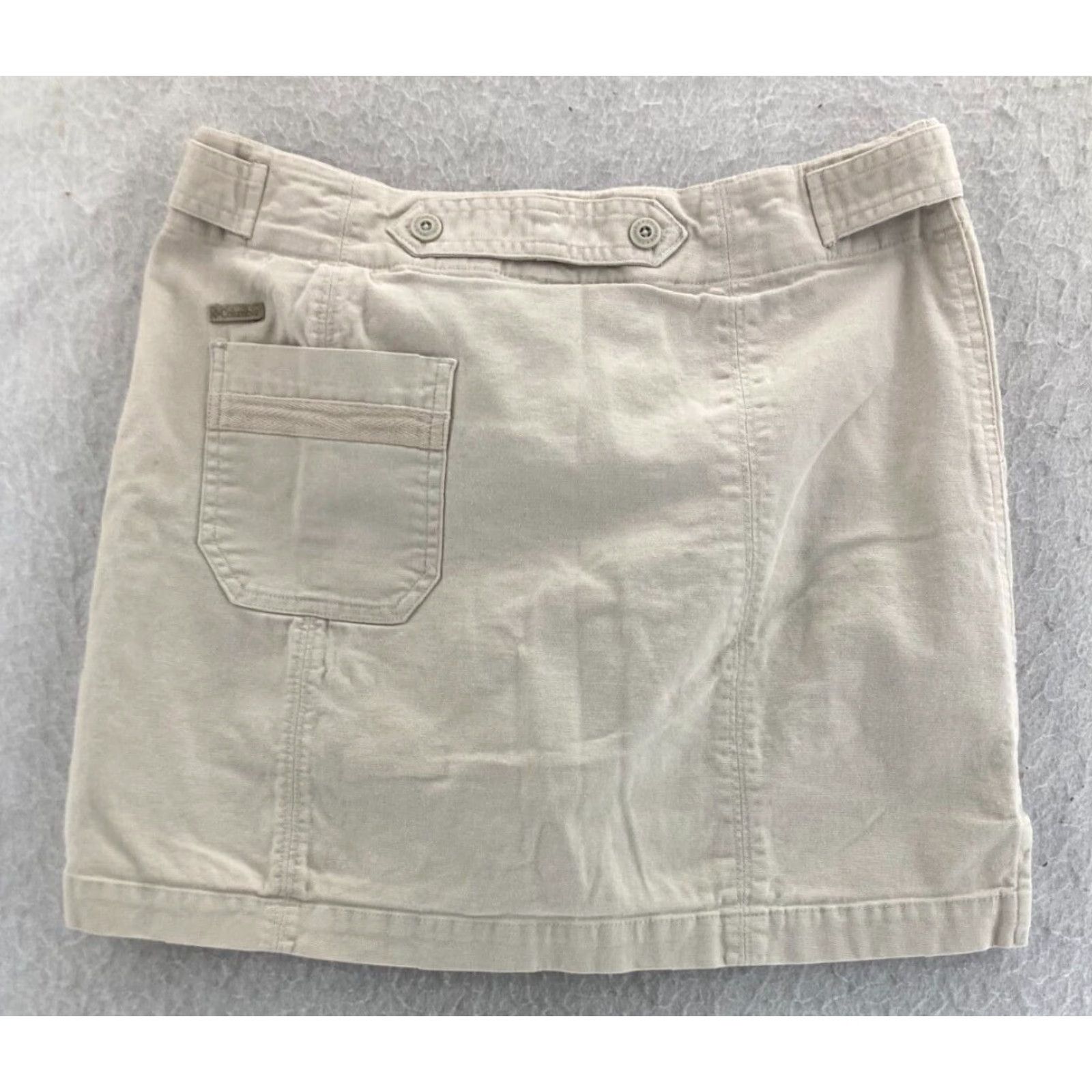 Vintage Columbia Mini Skirt Womens 4 Stretch Cotton Khaki Beige Casual Size 27" / US 4 / IT 40 - 5 Thumbnail