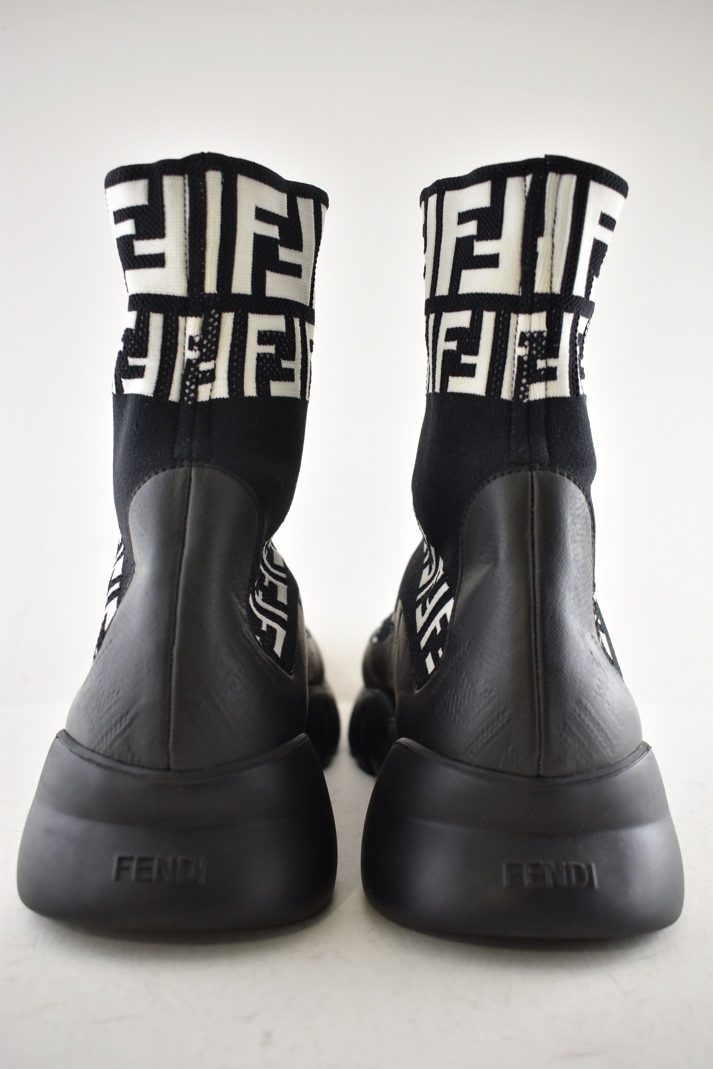 Fendi Fendi White FF Logo Knit Sock Trainer Sneaker UK 9 US 10 Size US 10 / EU 43 - 9 Thumbnail