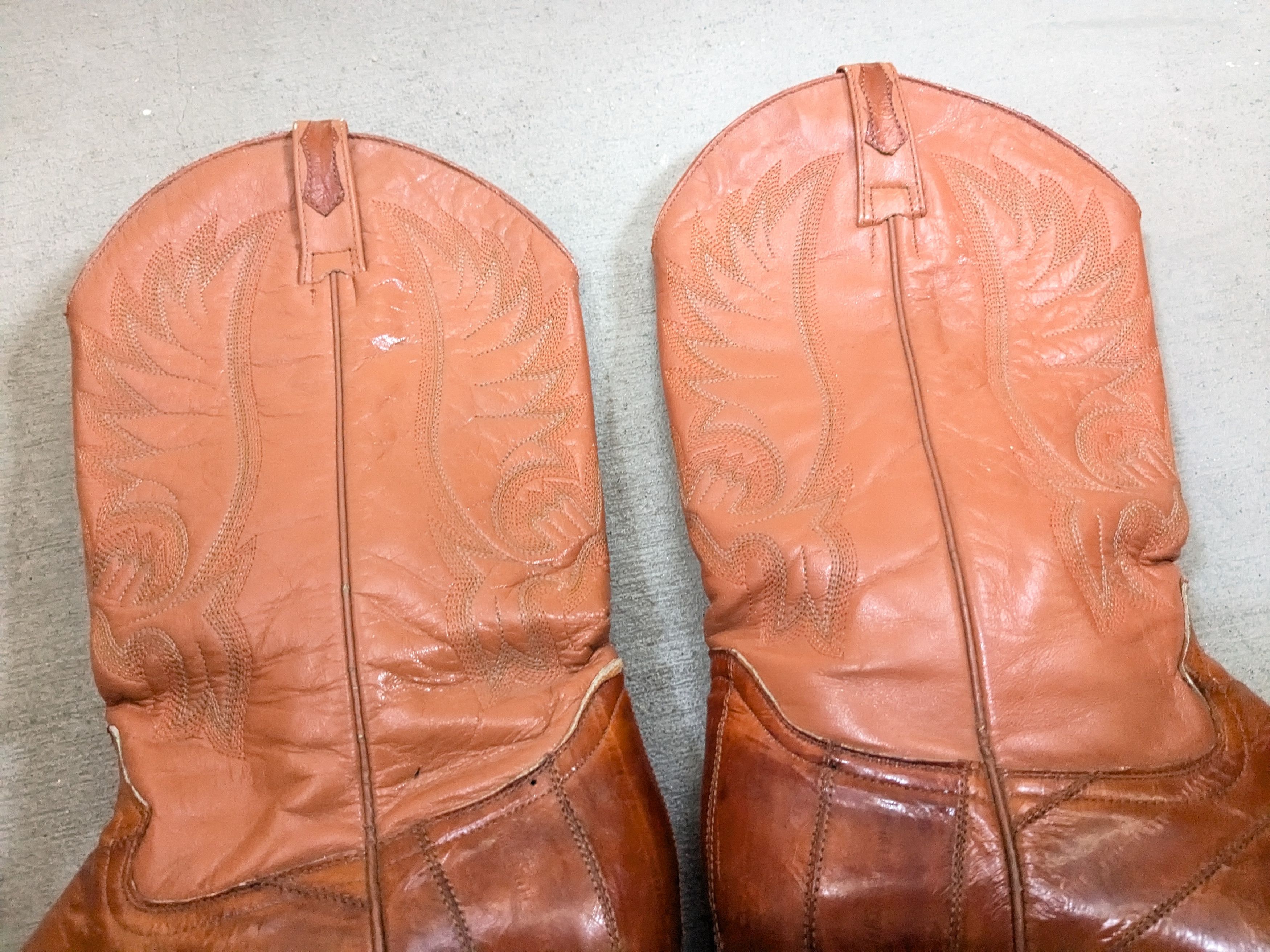 Genuine Leather Nopal Cowboy Boots 9.5 Brown Eel Leather Mexico Exotic Size US 9.5 / EU 42-43 - 3 Thumbnail