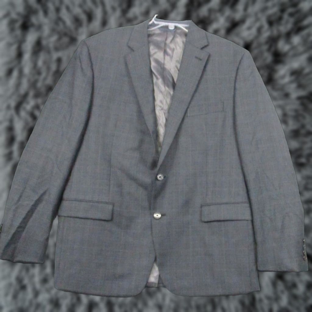 Ralph Lauren VINTAGE LAUREN RALPH LAUREN Wool Blazer 44R Gray Pinstripe Men Blazer Wool Notch Lapel 2-Button Single-Breasted Regular Fit Tweed Size 44R - 1 Thumbnail