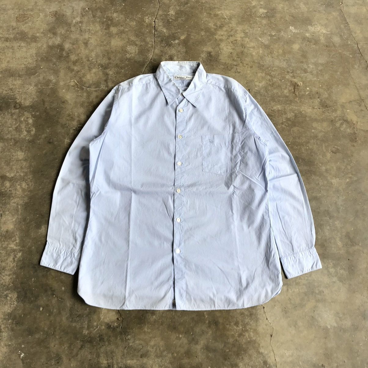 Dior 1990s Christian Dior Monsieur Signature Shirt Blue Luxury Size US XL / EU 56 / 4 - 1 Thumbnail