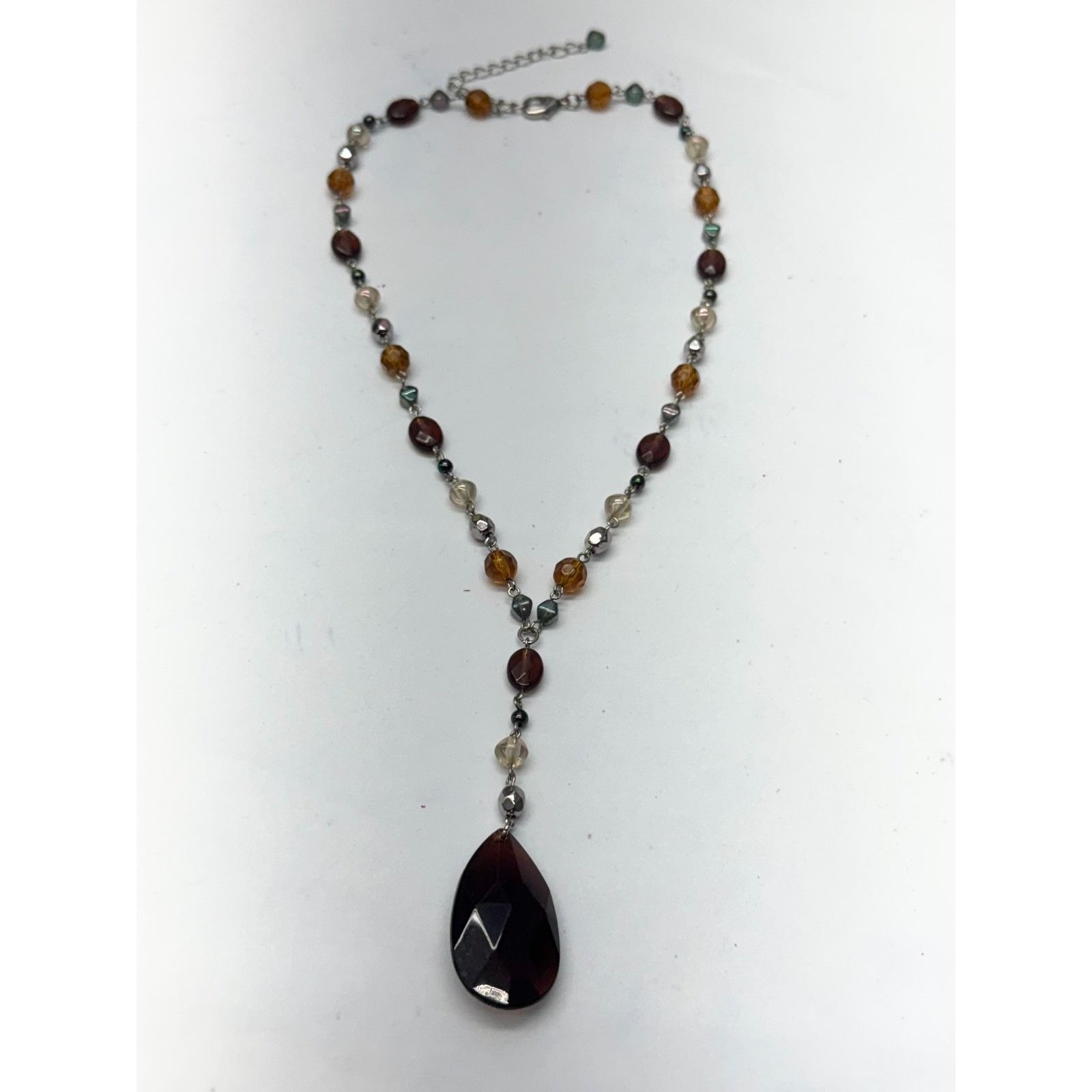 Vintage Vintage acrylic crystal chain beaded pendant necklace Size ONE SIZE - 2 Thumbnail