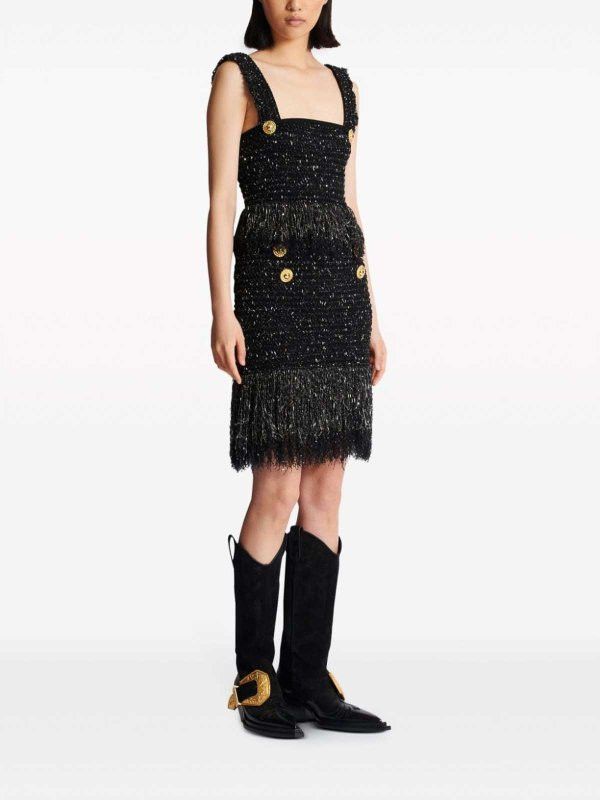 Balmain o1y0625 Mini Skirt in Black Size 26" / US 2 / IT 38 - 4 Thumbnail