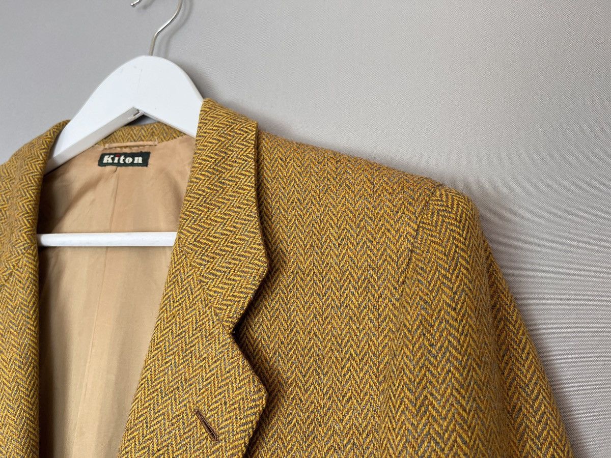 Kiton 🔥KITON NAPOLI Double Breasted Herringbone Blazer Size L / US 10 / IT 46 - 14 Thumbnail