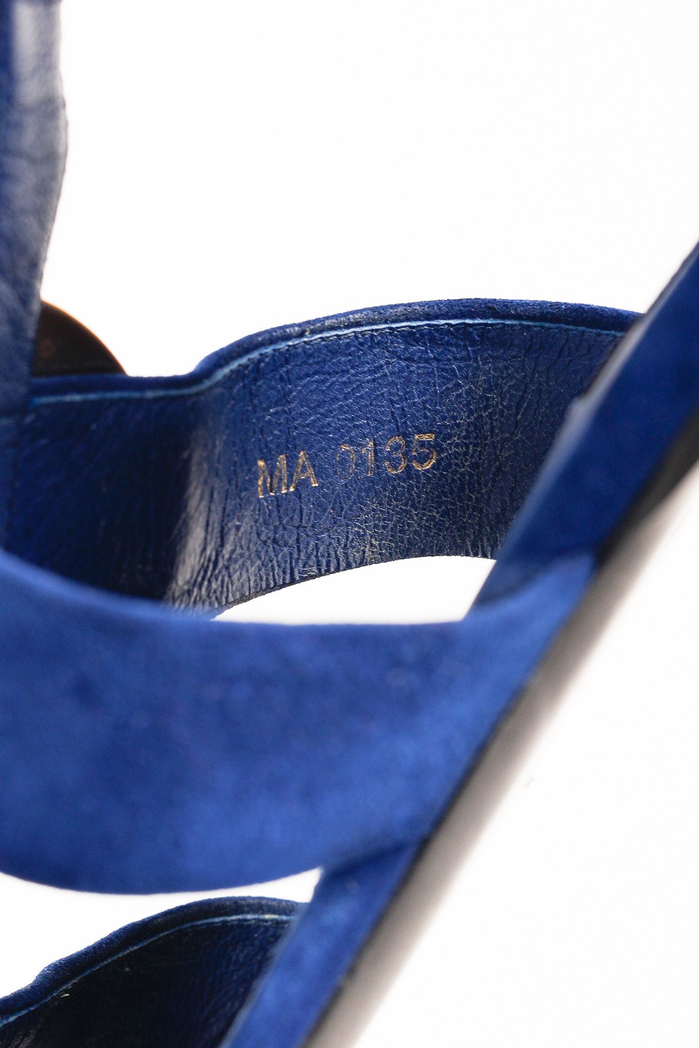 Louis Vuitton Louis Vuitton Gold-Medallion Blue Suede Knot Flat Sandals Size US 6.5 / IT 36.5 - 11 Thumbnail