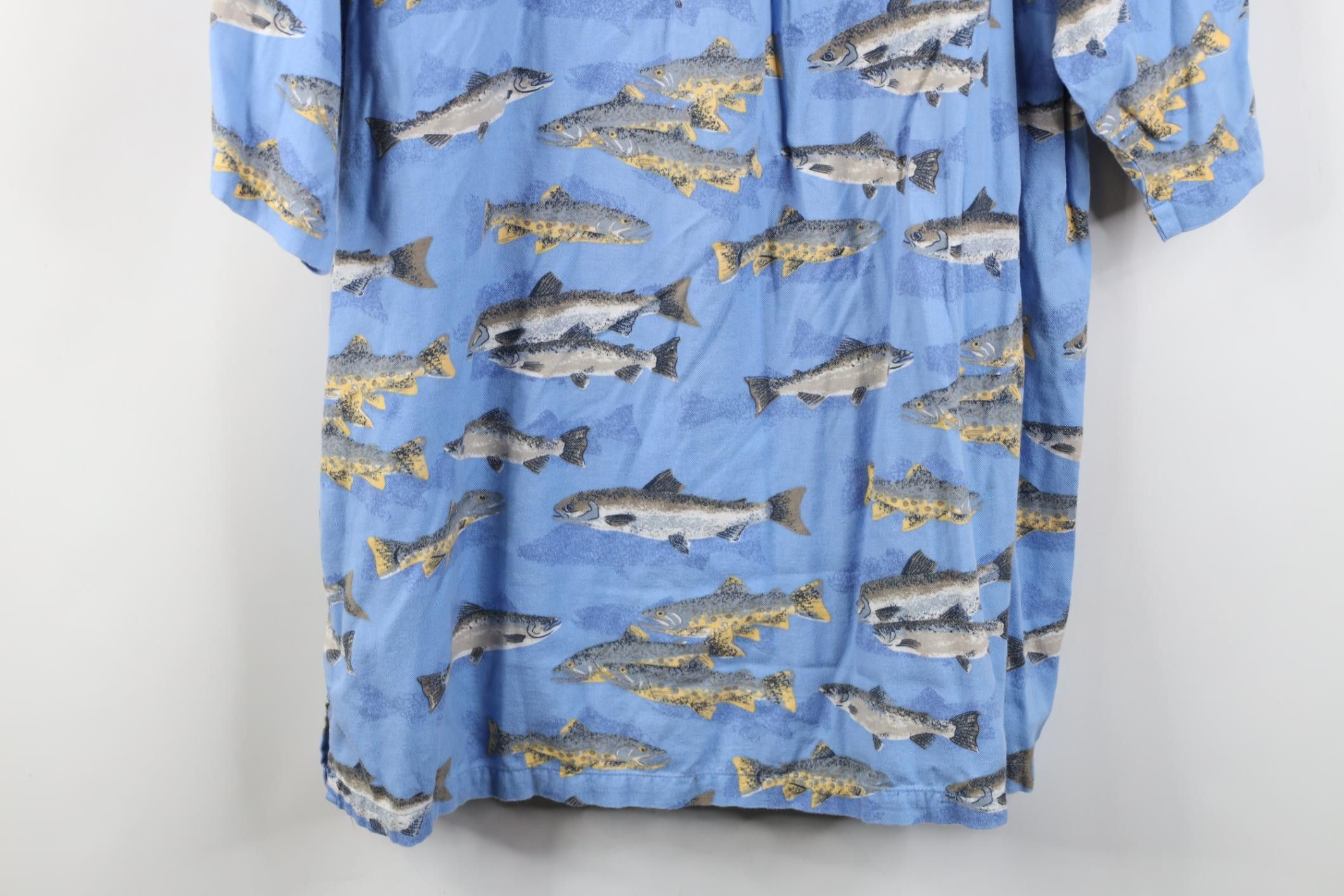 Columbia Vintage 90s Columbia Fish All Over Print Button Down Shirt Size US M / EU 48-50 / 2 - 11 Thumbnail