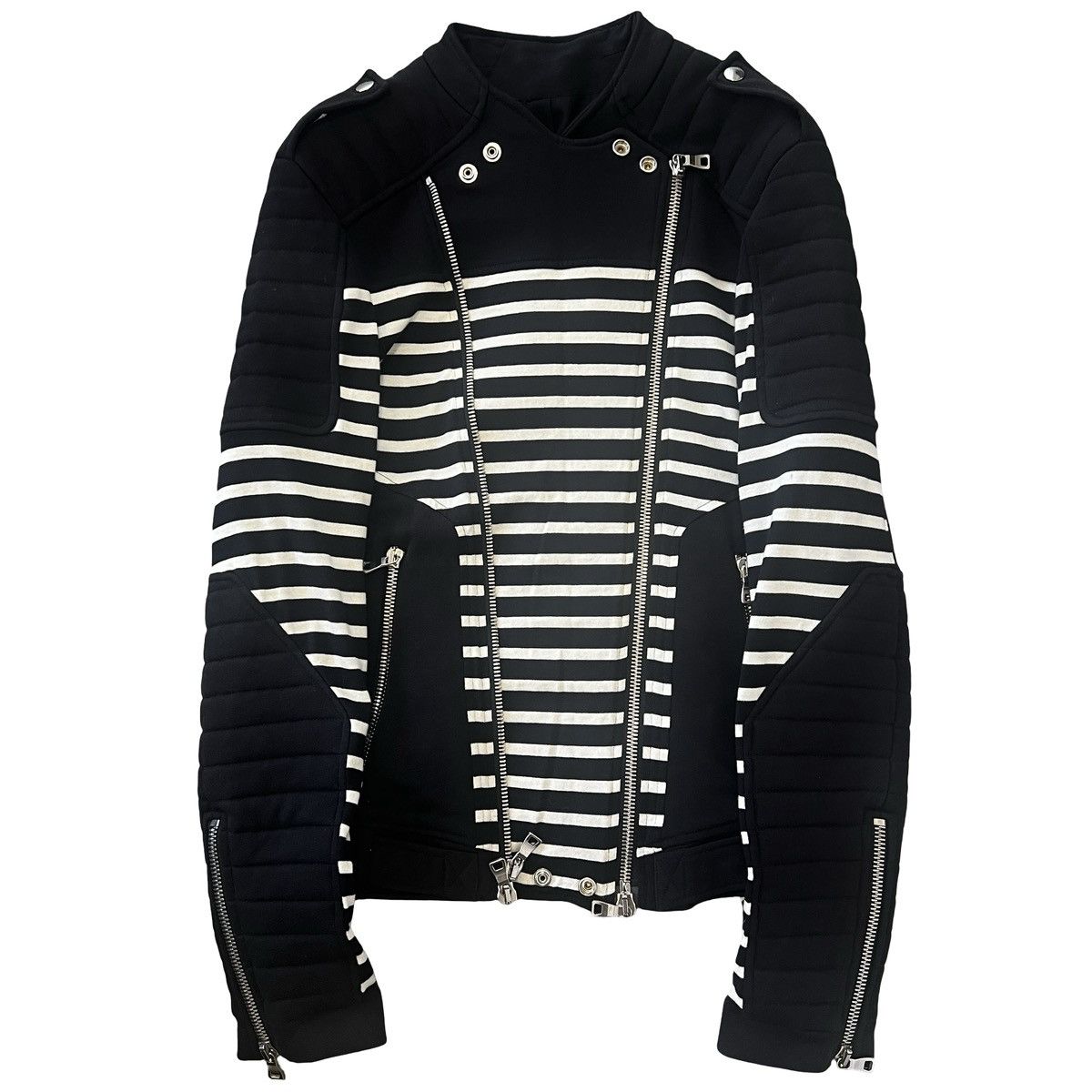 Balmain BALMAIN OLIVIER ROUSTEING ERA MULTI ZIP BIKER SWEAT JACKET Size US XS / EU 42 / 0 - 1 Thumbnail