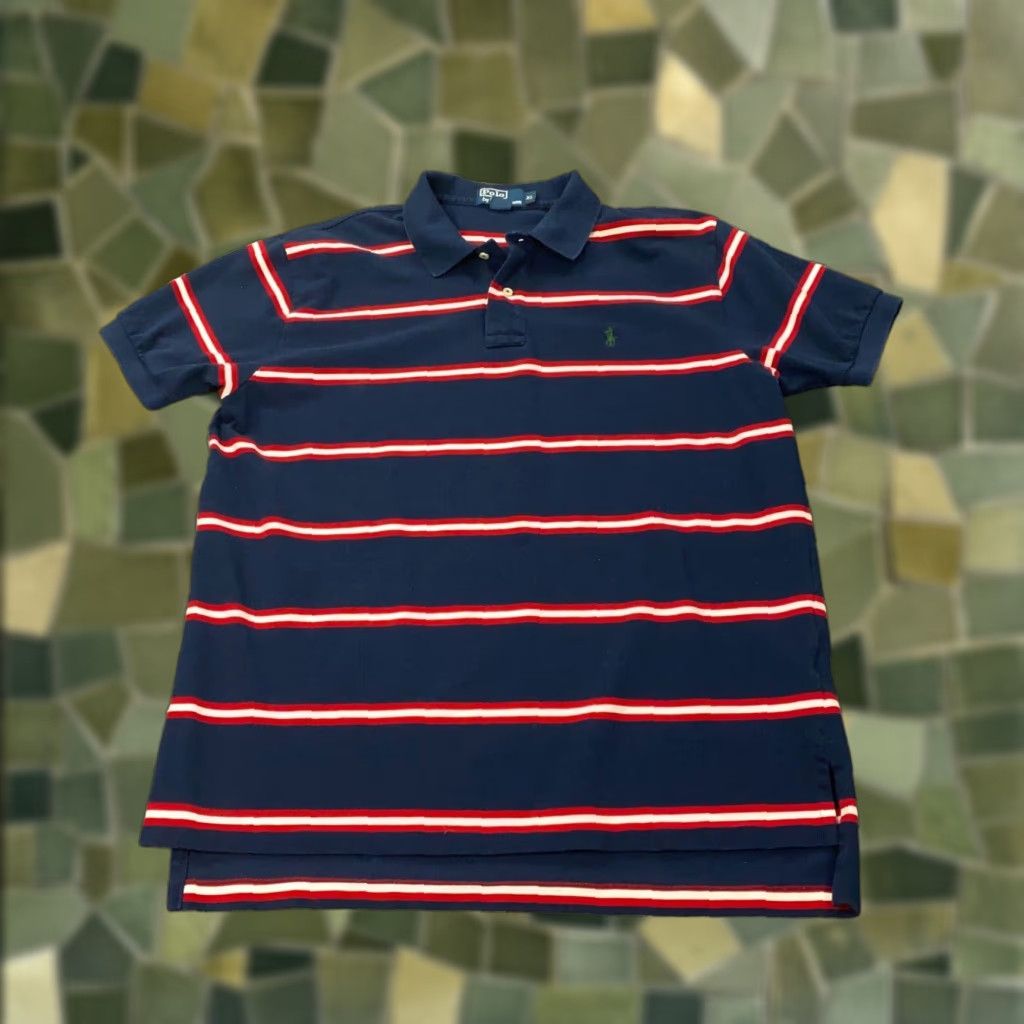 Polo Ralph Lauren VINTAGE Polo Ralph Lauren Shirt Mens XL Blue Striped Short Sleeve Pony Size US XL / EU 56 / 4 - 1 Thumbnail