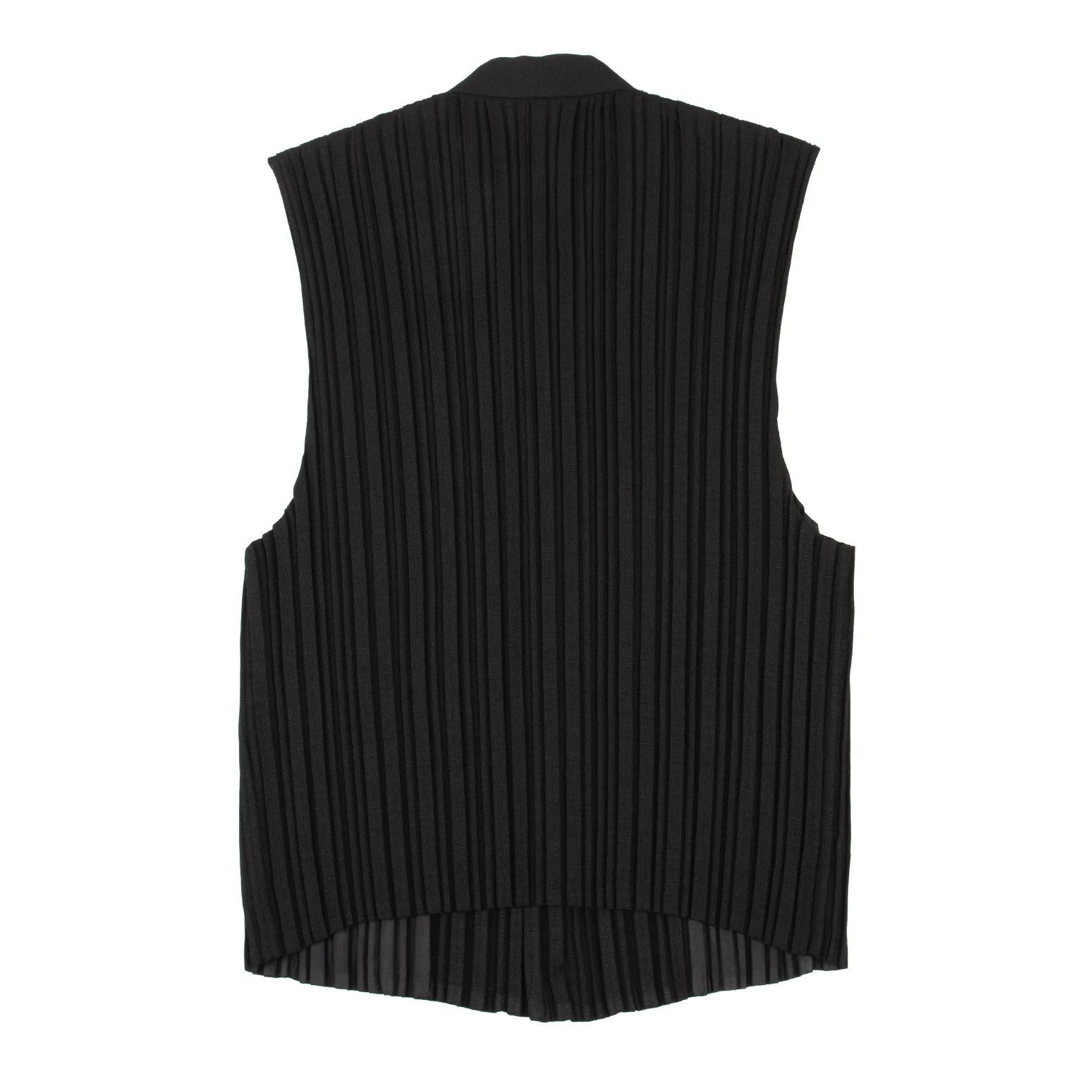 Issey Miyake Pleated Stand Collar Vest in Black XL Size US XL / EU 56 / 4 - 9 Thumbnail