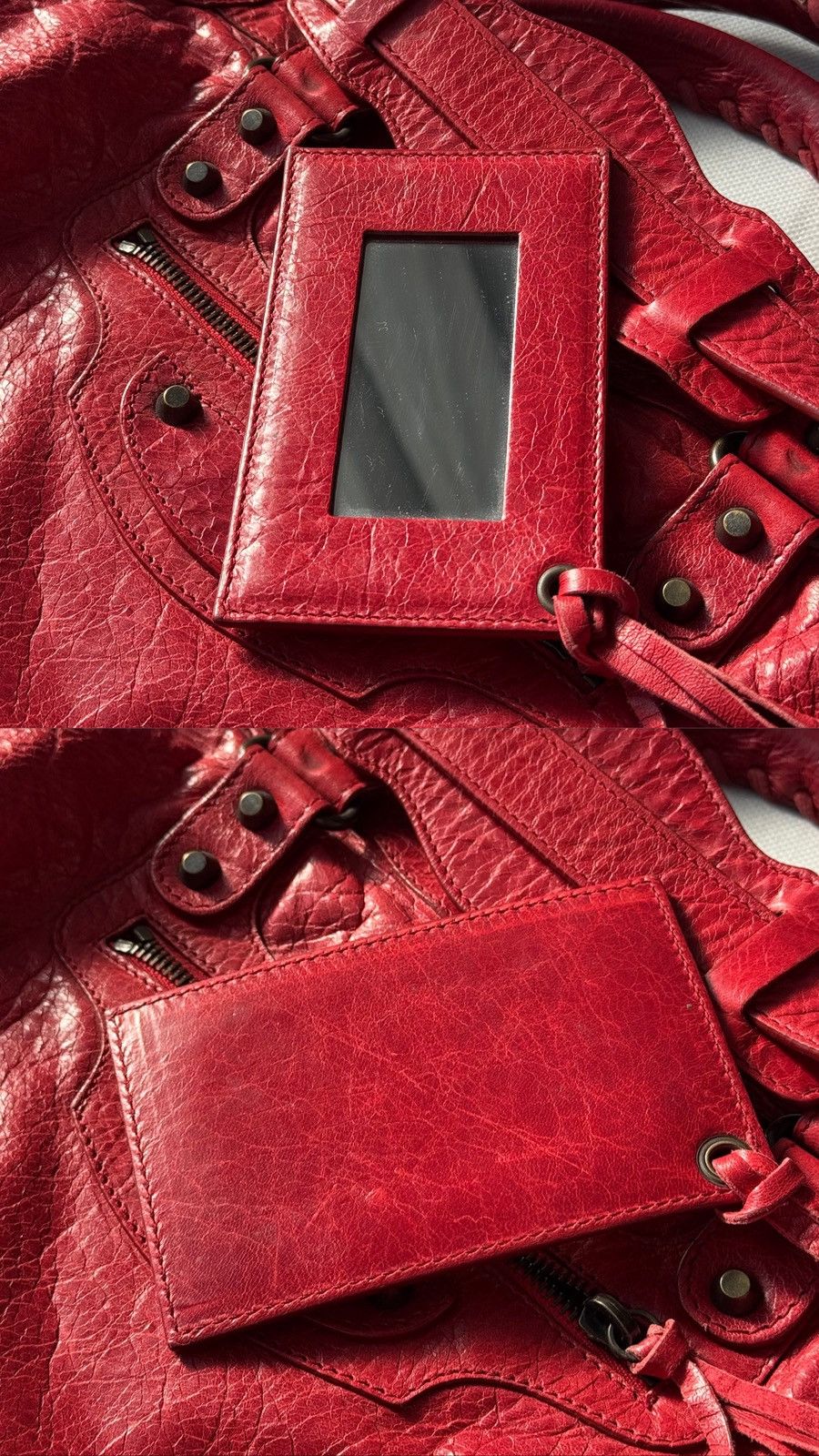 Balenciaga Authentic Balenciaga Red City Bag Real Leather Handbag Size ONE SIZE - 17 Thumbnail