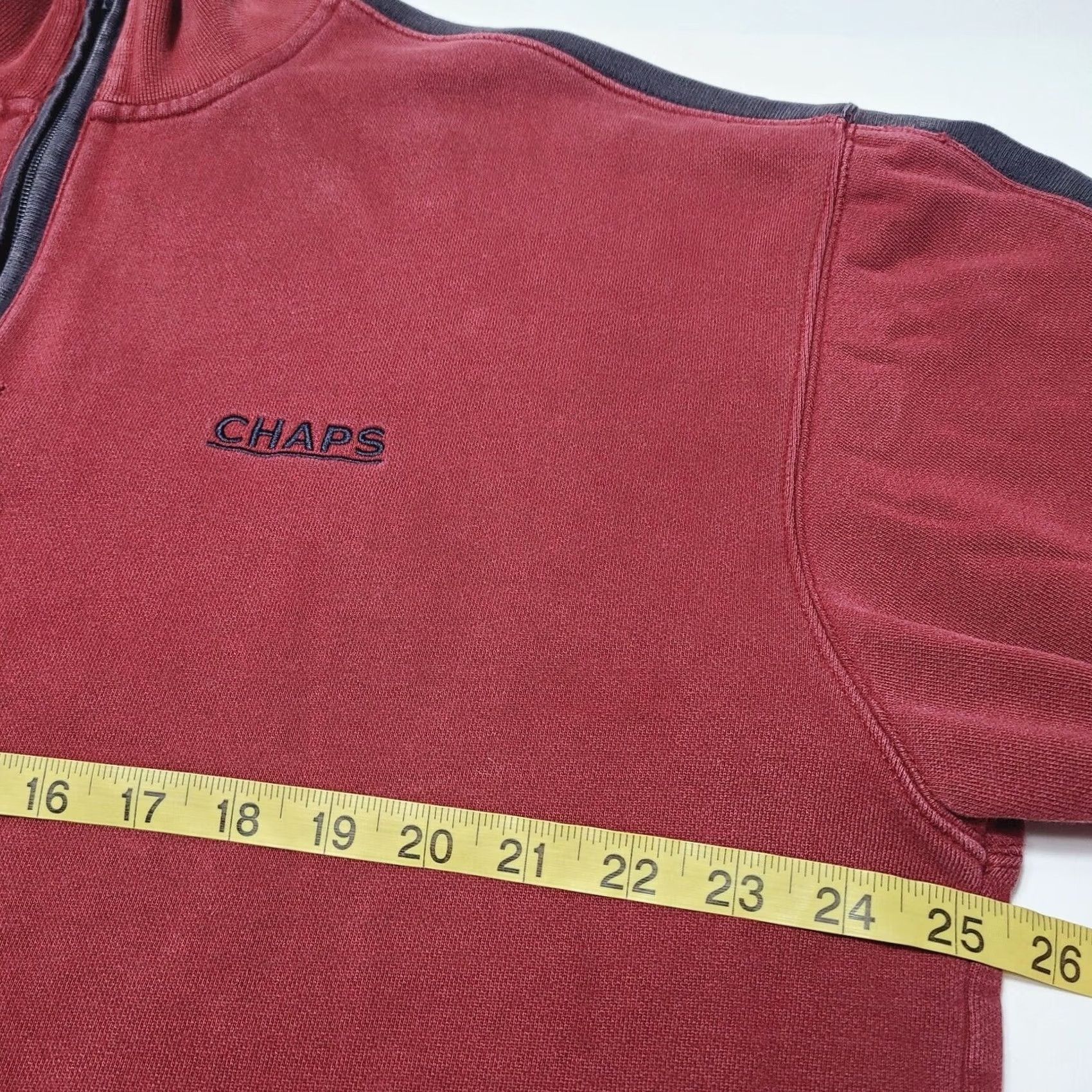 Ralph Lauren VINTAGE Ralph Lauren Chaps 1/4 Zip Fleece Sweater Men XL Red Long Sleeve Pullover Size US XL / EU 56 / 4 - 6 Thumbnail