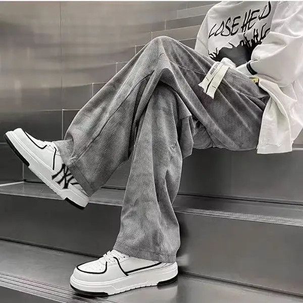 High Street Vintage Loose Casual Pants Gray