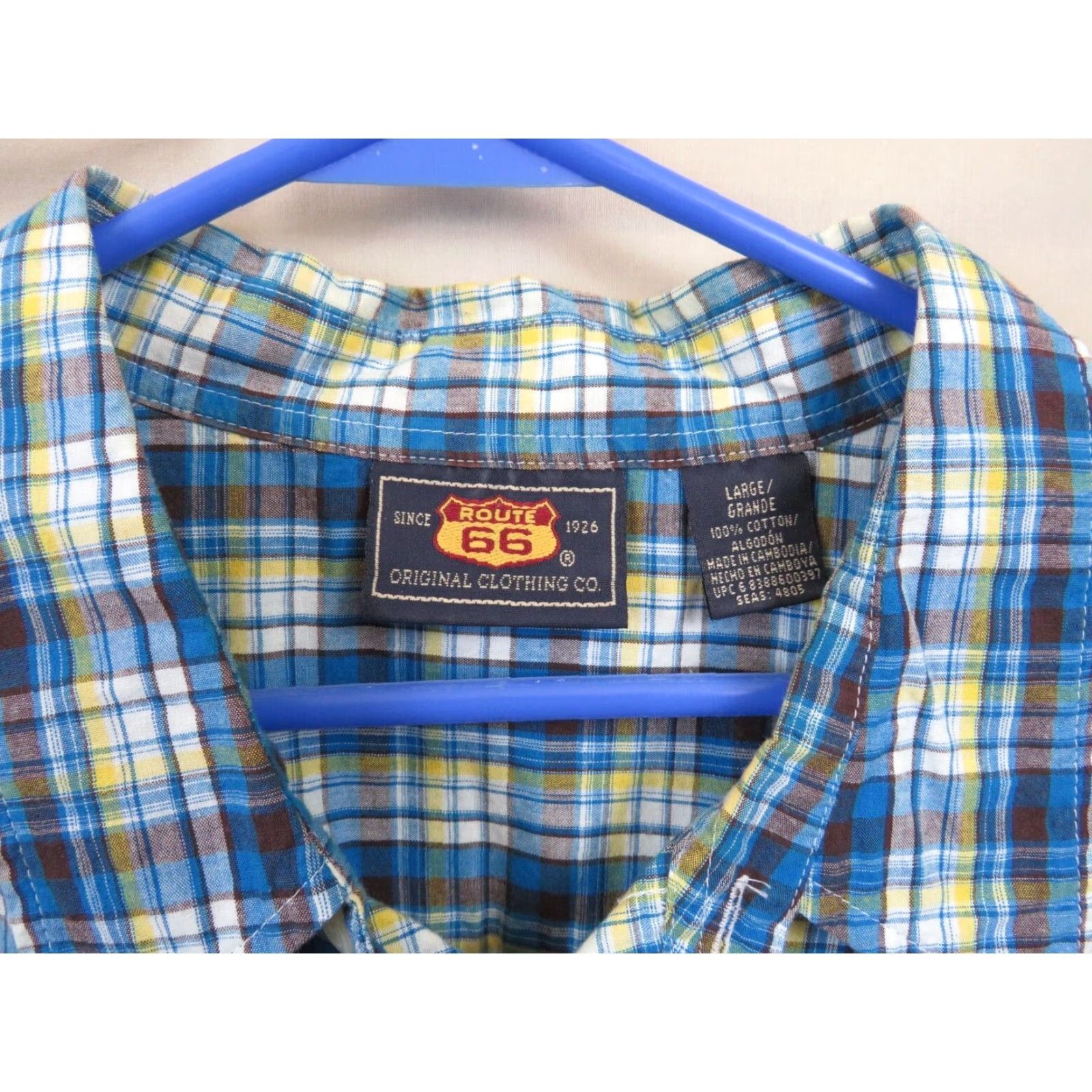 Route 66 Route 66 Button-Up Shirt L Short Sleeve Plaid Multicolor Button-Down Collar Men Sportswear Size US L / EU 52-54 / 3 - 4 Thumbnail