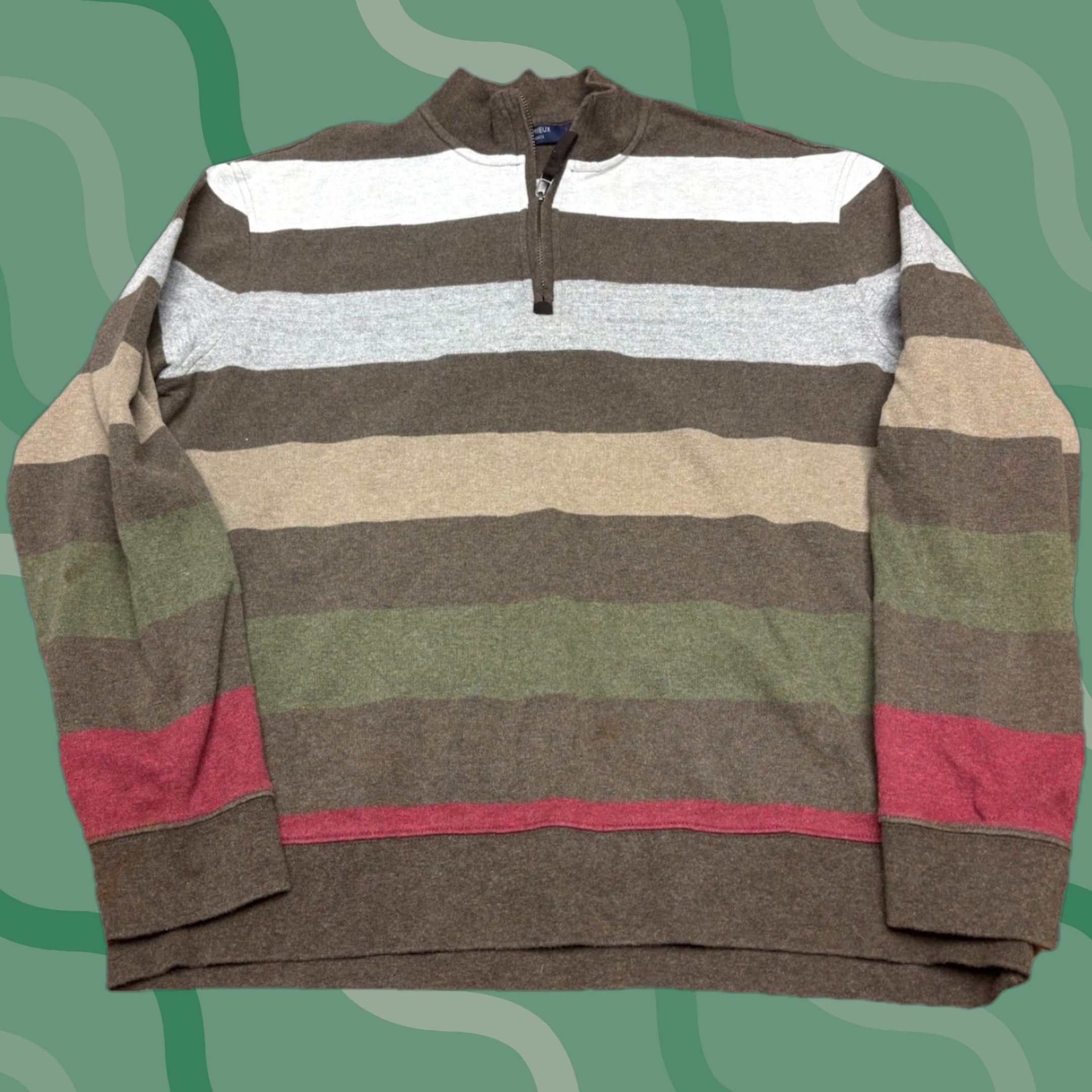 Cremieux Daniel Cremieux Pullover Sweatshirt L Men Blue Multicolor Quarter Zip Sweater Size US L / EU 52-54 / 3 - 1 Thumbnail
