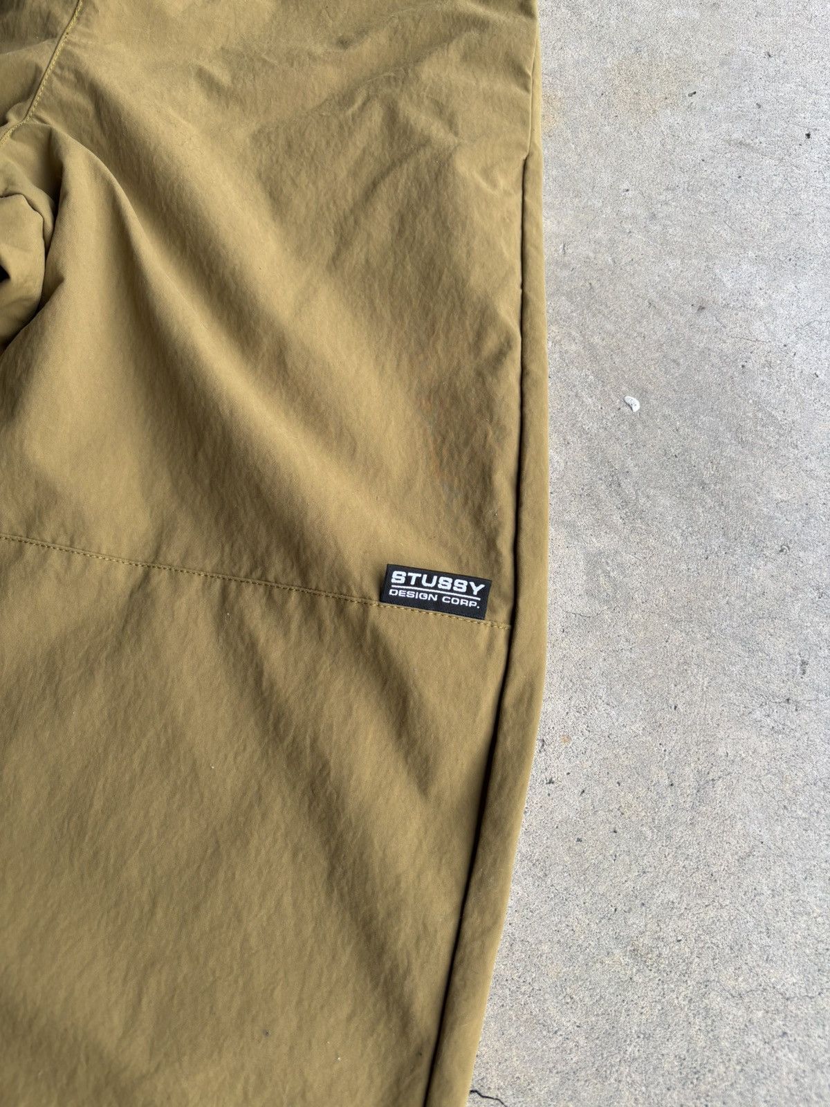 Stussy × Vintage Crazy Stussy Beige Nylon Wide Leg Streetwear Track Pants Size US 30 / EU 46 - 3 Thumbnail