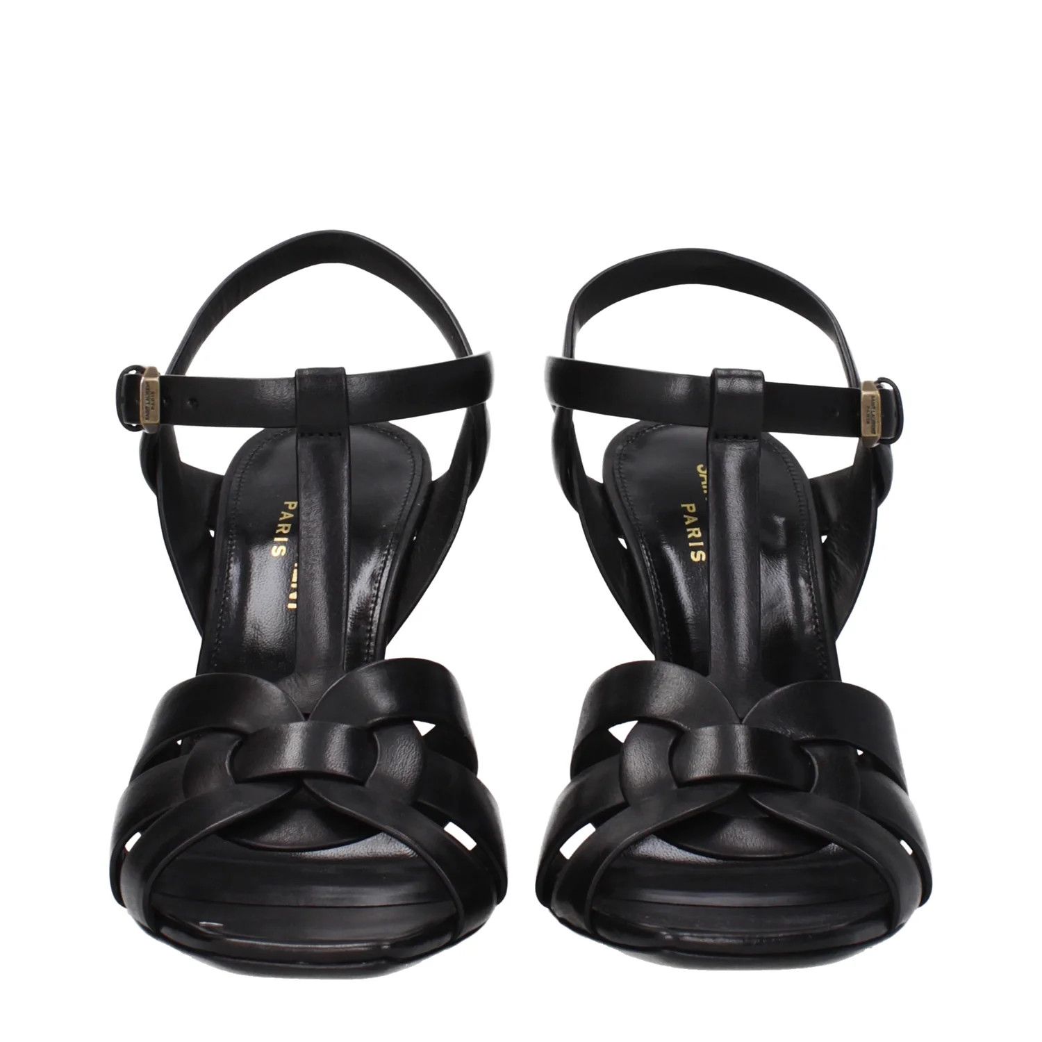 Saint Laurent Paris ob1o1e1124 Leather Sandals in Black Size US 7.5 / IT 37.5 - 3 Thumbnail