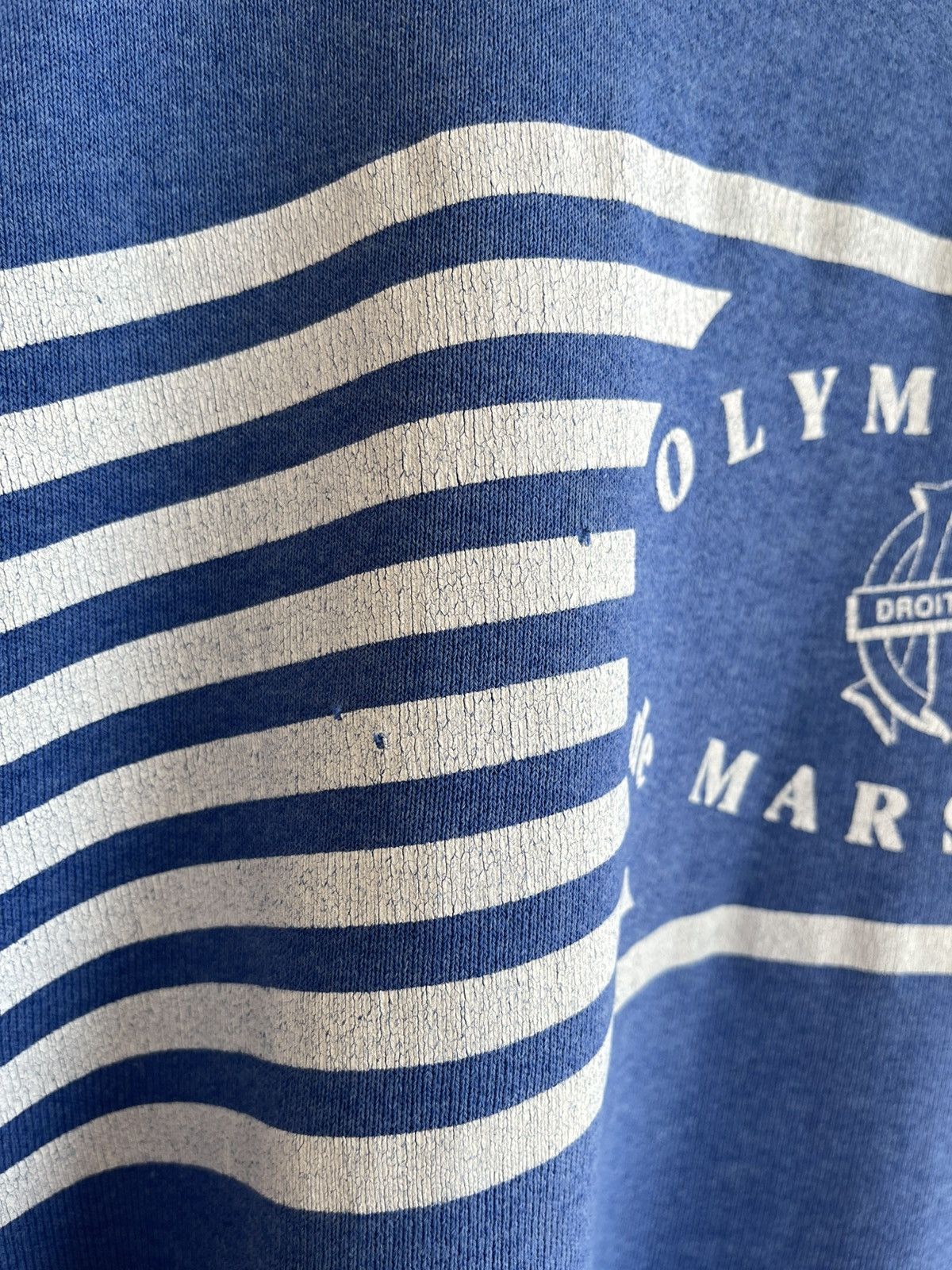 Vintage Olympique De Marseille Logo Football Sweatshirt 90s Soccer Size US XL / EU 56 / 4 - 9 Thumbnail
