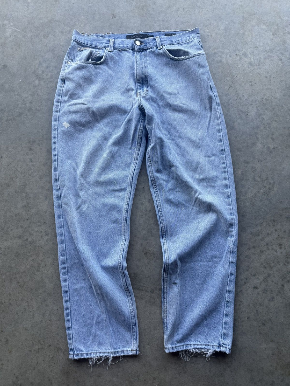 Calvin Klein Vintage Calvin Klein Distressed Painted Jeans Size US 34 / EU 50 - 1 Thumbnail