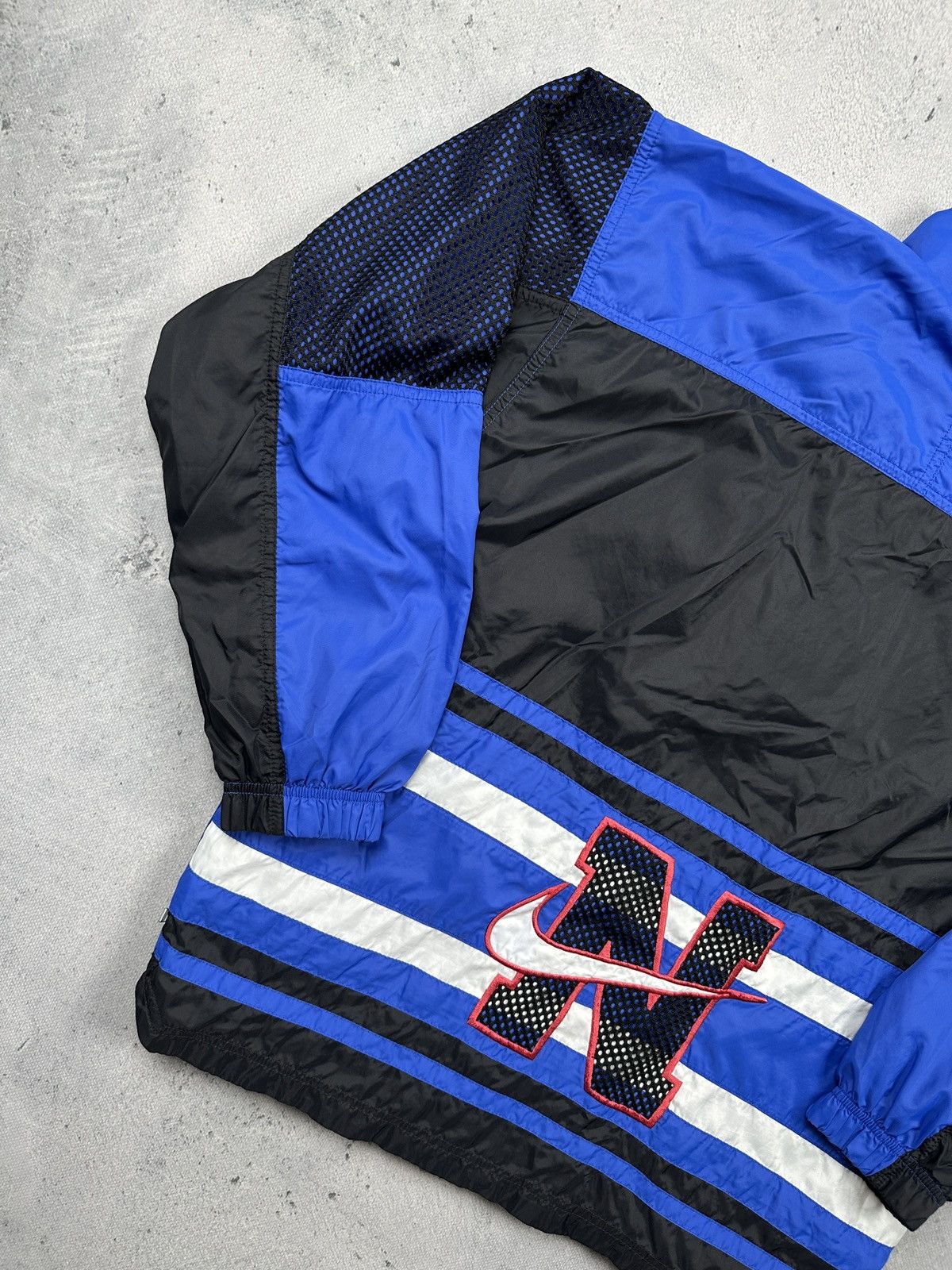 Nike Vintage 90s Nike Blue Black Windbreaker Jacket Rare 80s y2k Size US M / EU 48-50 / 2 - 6 Thumbnail