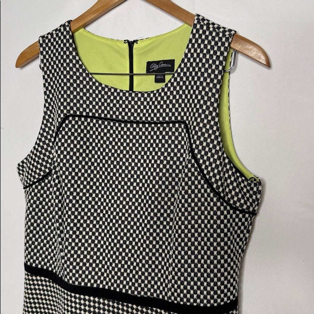 Oleg Cassini Oleg Cassini checkered sleeveless Aline black white dress 12 Size XL / US 12-14 / IT 48-50 - 2 Thumbnail