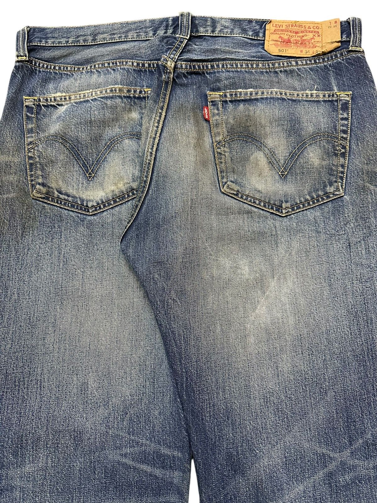 Levi's Vintage Levis 501 Mud Faded Wash Style Loose Jeans Size US 34 / EU 50 - 6 Thumbnail