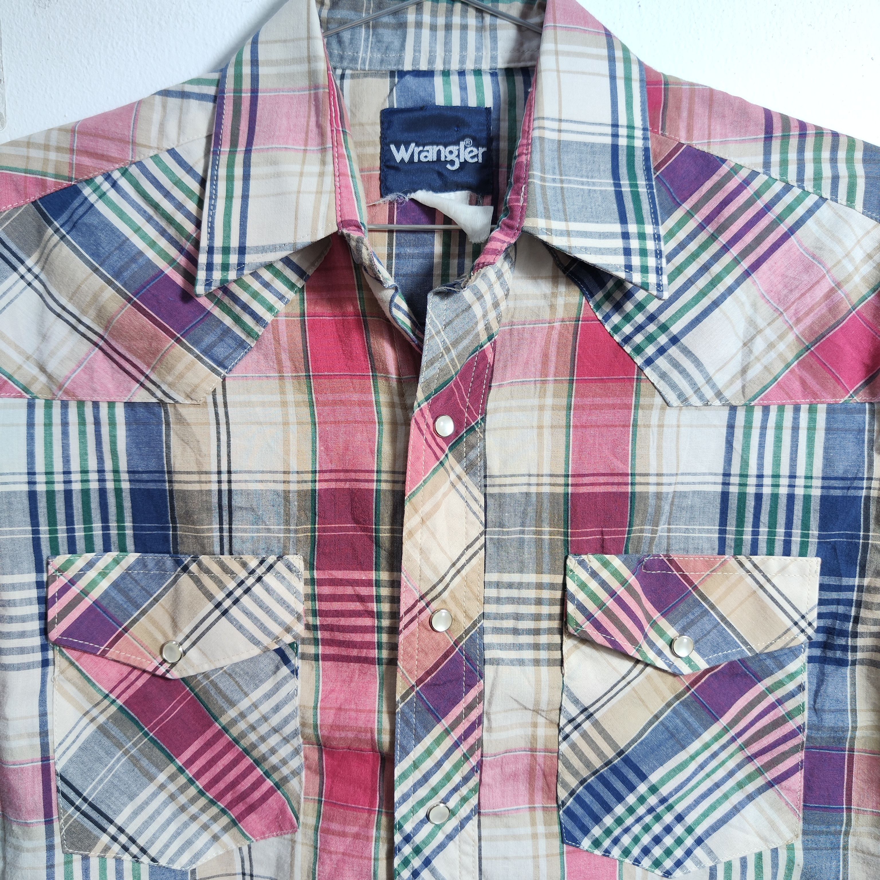 Wrangler Vintage Wrangler Western shirt Large Plaid Pearl Snap Size US L / EU 52-54 / 3 - 2 Thumbnail