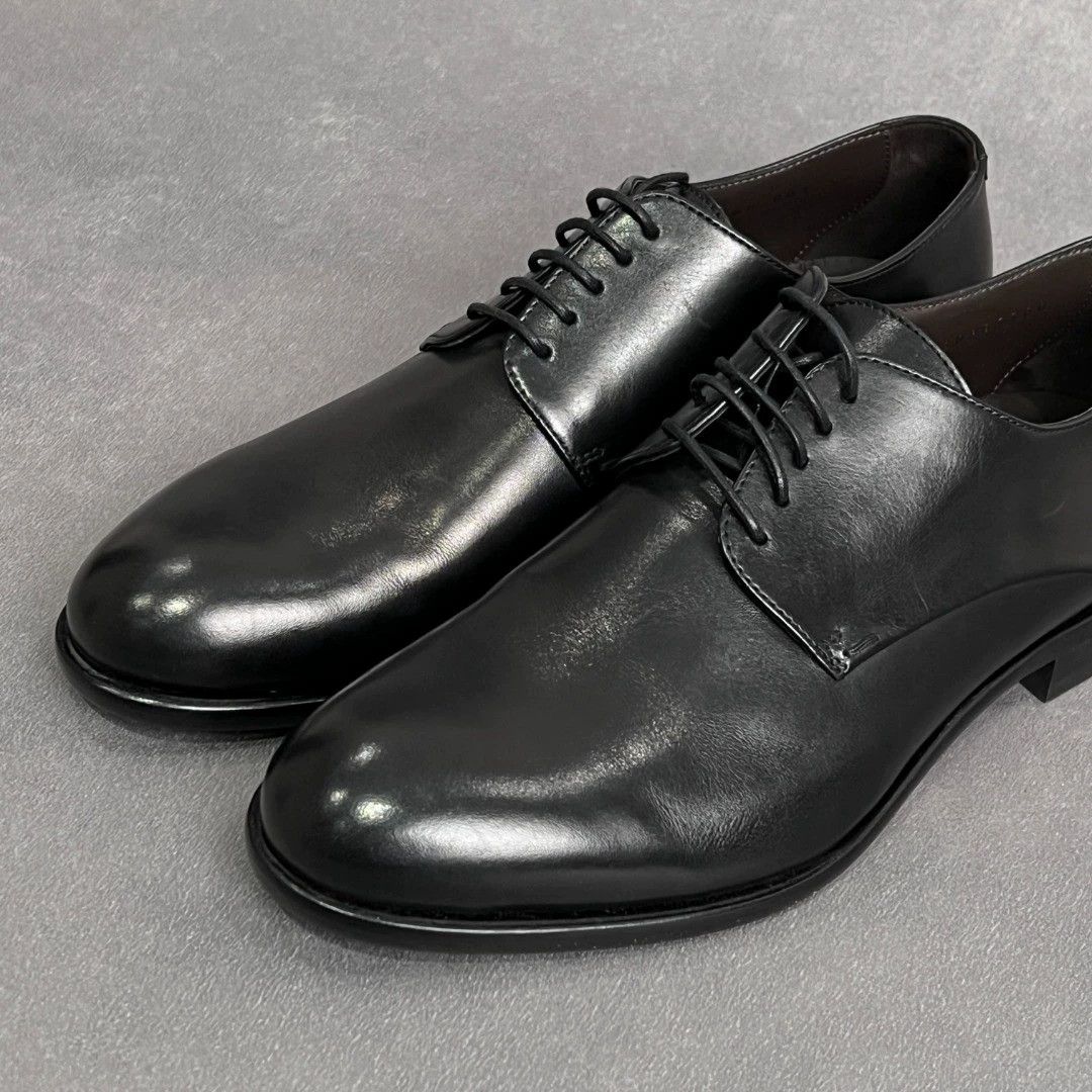 Hugo Boss HUGO BOSS Black Leather Lace-Up Men's Dress Shoes Size US 7 / EU 40 - 4 Thumbnail