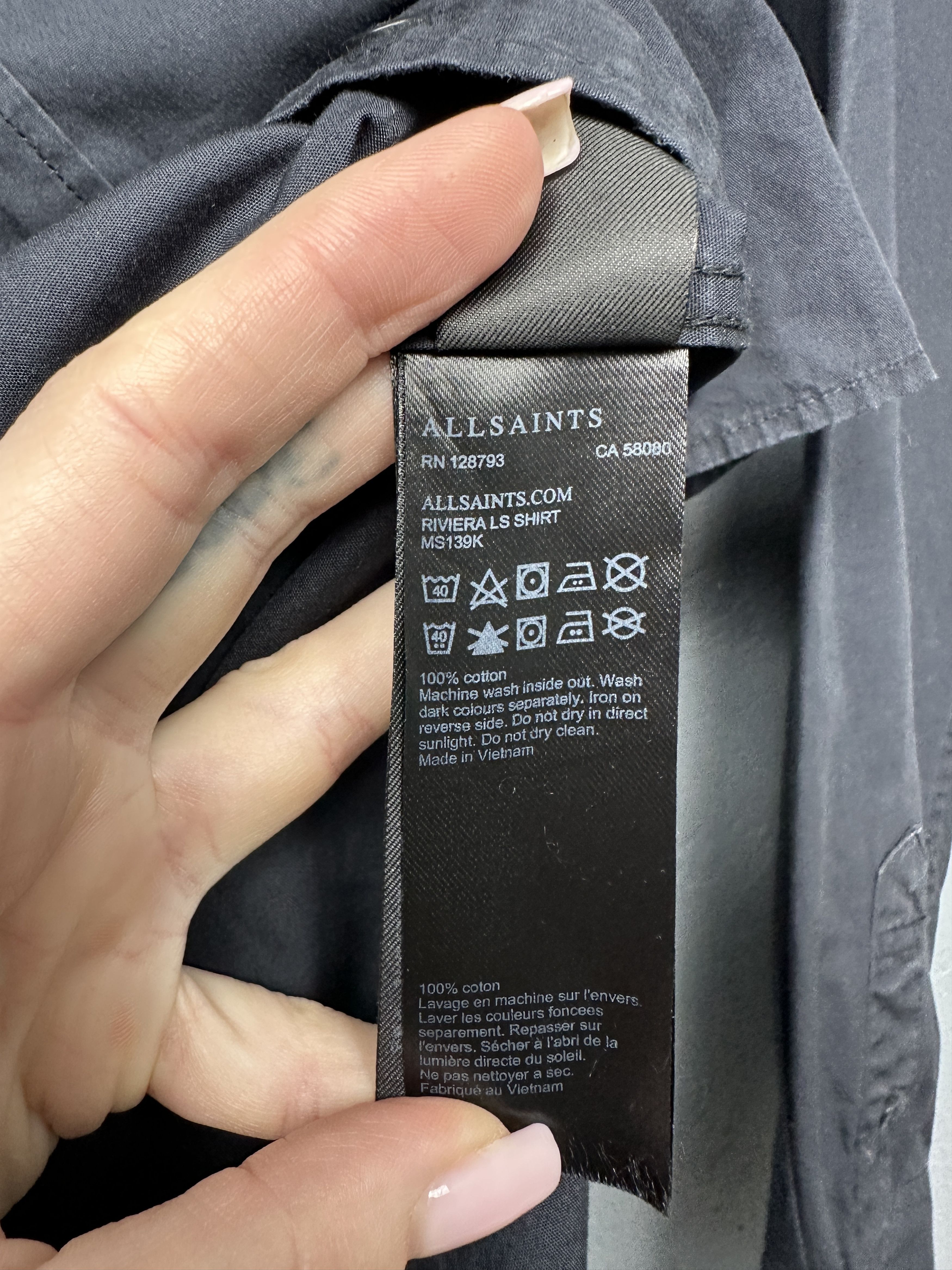 Allsaints Allsaints Mens Riviera Long Sleeve Shirt Size US S / EU 44-46 / 1 - 5 Thumbnail