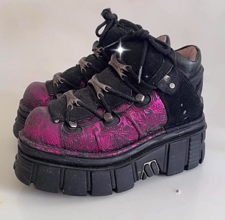 New Rock Pink black new rock shoes Size US 7 / IT 37 - 1 Thumbnail