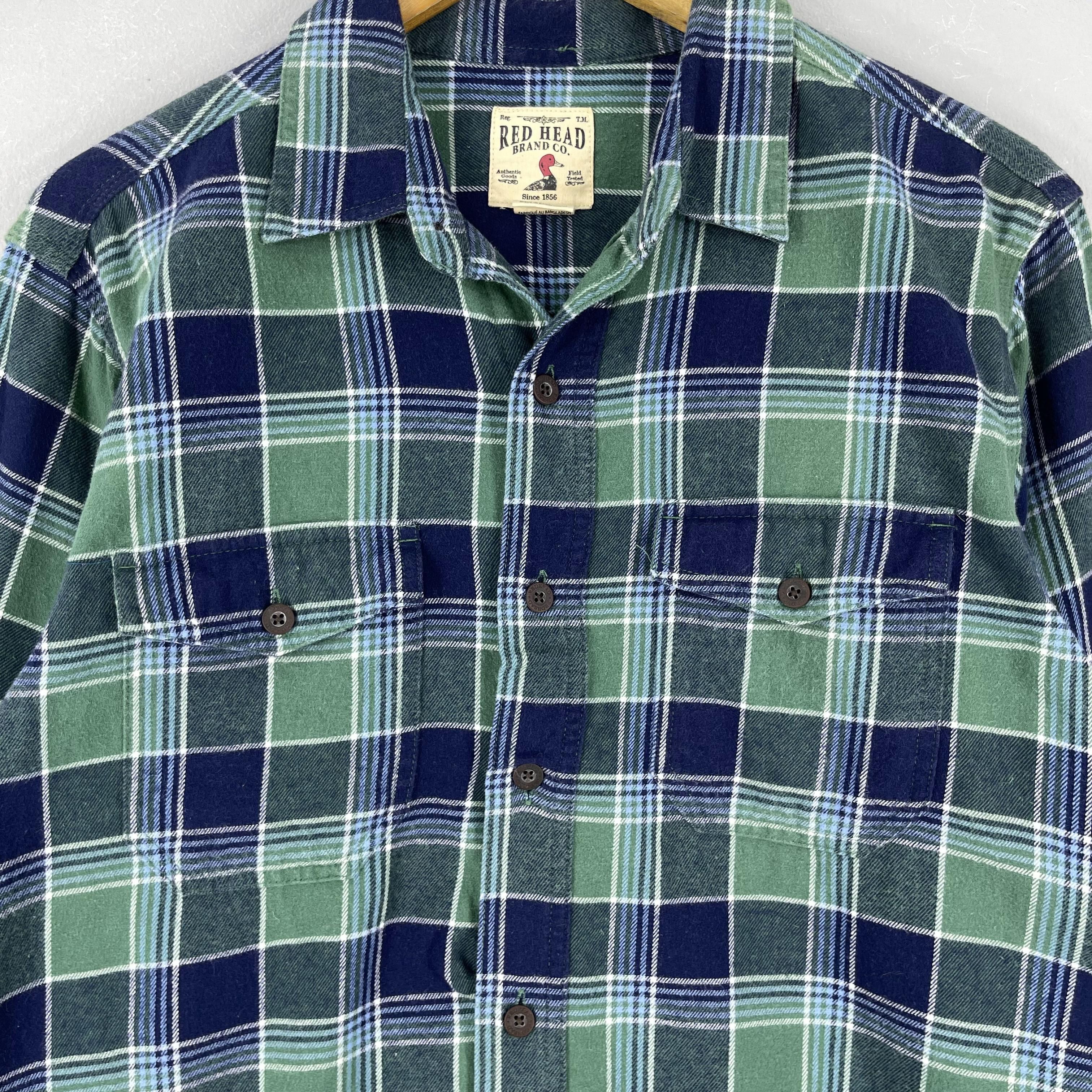 Flannel Vintage 90's RED HEAD Checkered Tartan Flannel Button Up Size US M / EU 48-50 / 2 - 2 Thumbnail