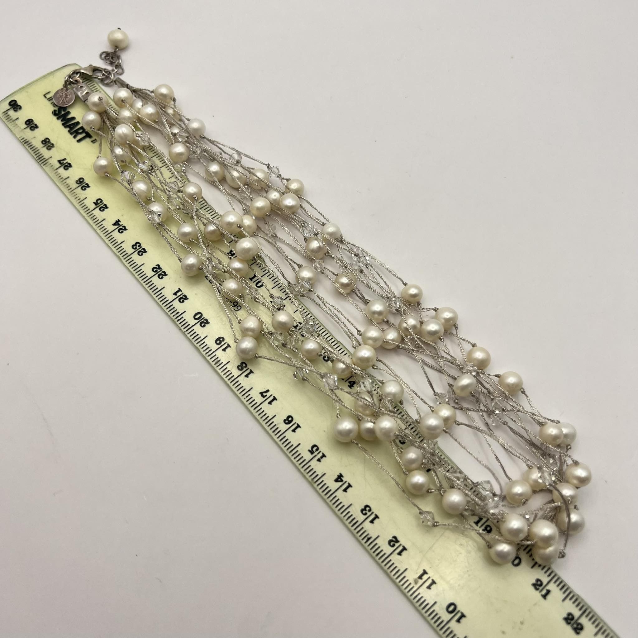 Sterling Silver Vintage Sterling Silver 925 Necklace Mother of Pearl Size ONE SIZE - 5 Thumbnail
