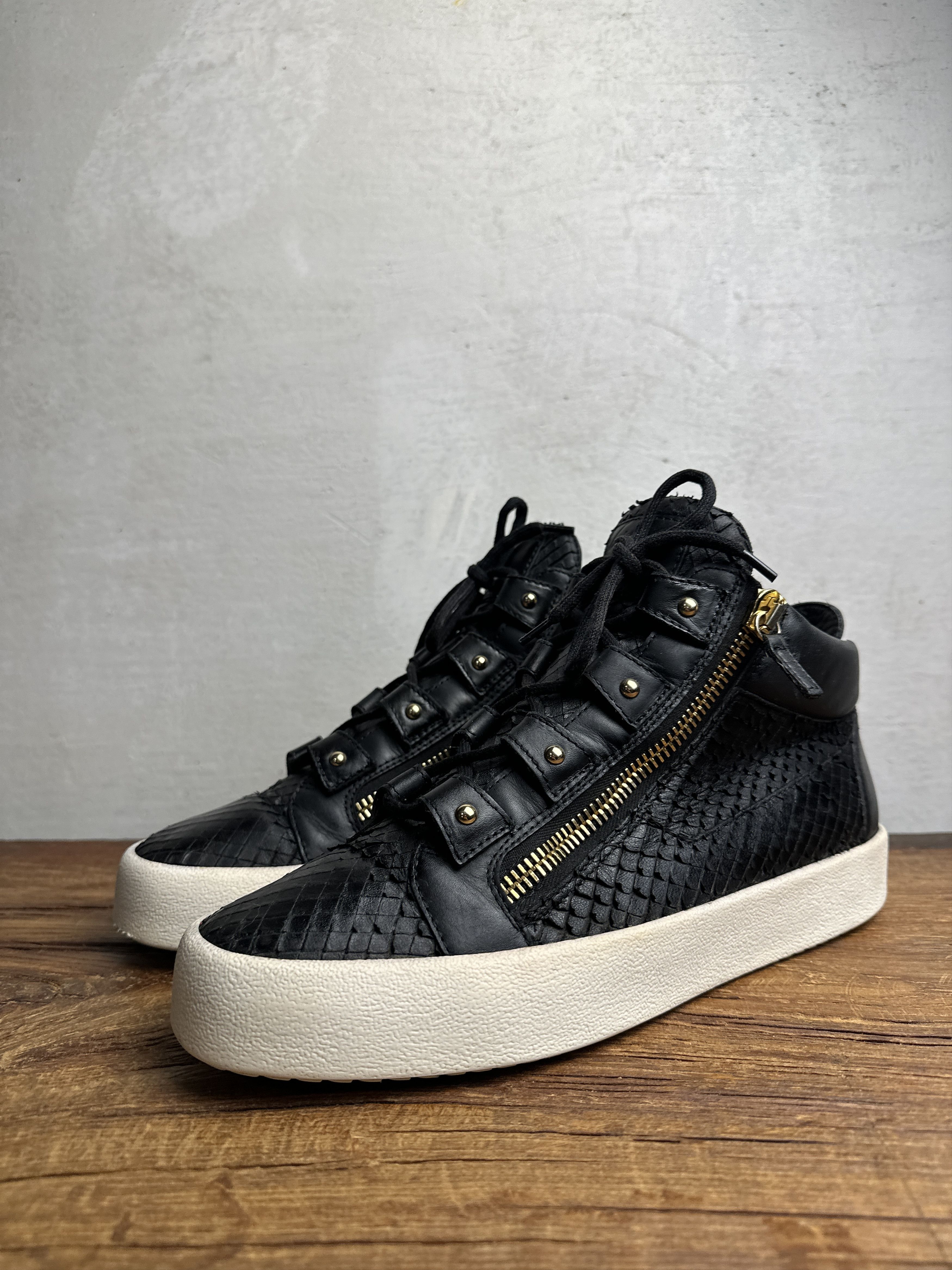 Giuseppe Zanotti Black Leather London Birel Sneakers