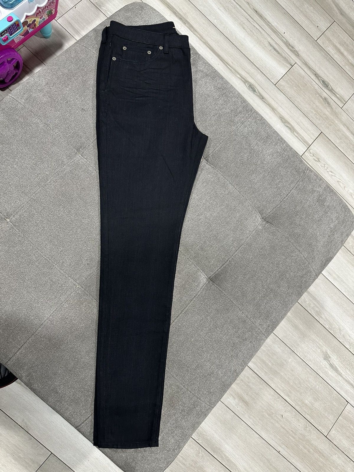 Saint Laurent Paris × Yves Saint Laurent Brand New Saint Laurent Black Coated Jeans Size 33" - 6 Thumbnail