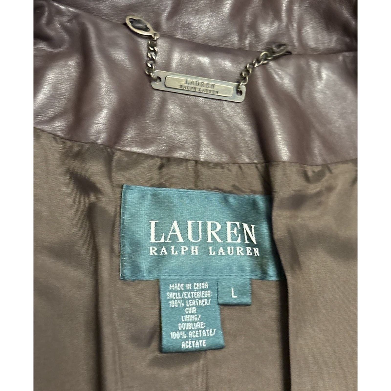 Lauren Ralph Lauren Vintage Polo Ralph Lauren Leather Jacket Brown Leather Sz L Size L / US 10 / IT 46 - 9 Thumbnail