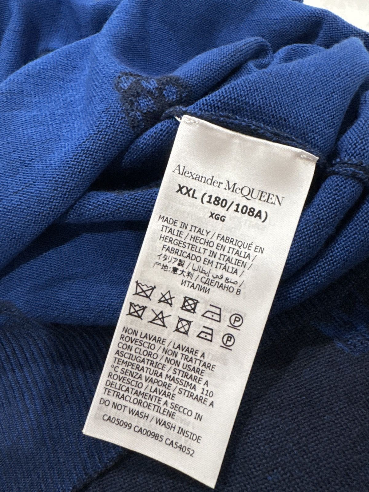 Alexander McQueen Alexander McQueen Navy Wool Skull Sweater Size US XXL / EU 58 / 5 - 7 Thumbnail