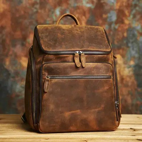 Genuine Leather × Japanese Brand Unique Leather Backpack Retro Style Size ONE SIZE - 4 Thumbnail