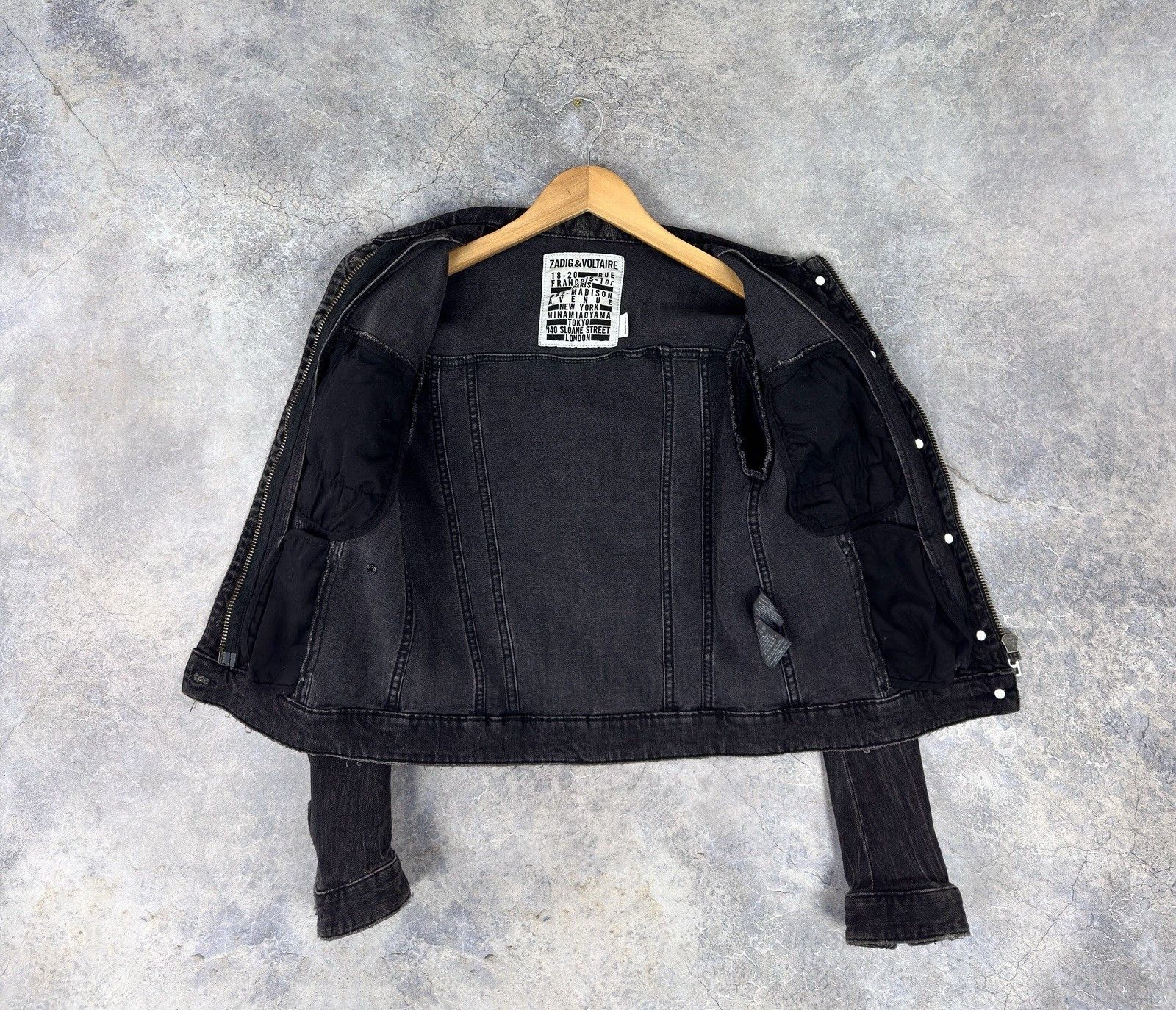 Zadig & Voltaire Zadig & Voltaire Kioky Distressed Denim Women’s Black Jacket Size XS / US 0-2 / IT 36-38 - 12 Thumbnail